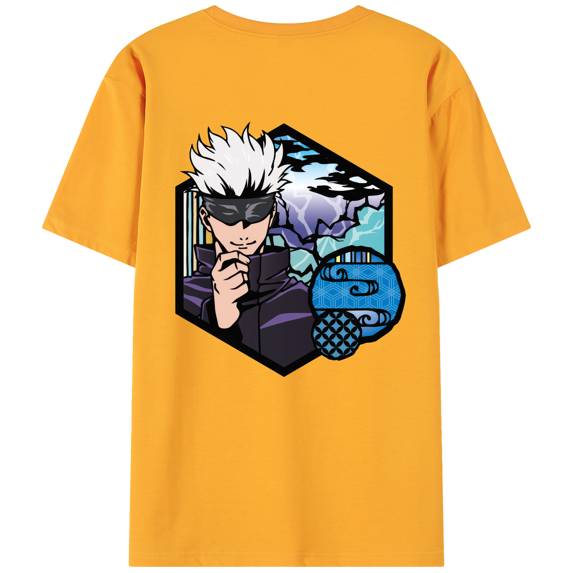 （画像用） 呪術廻戦 Jujutsu Kaisen 綿100％ メンズ半袖Tシャツ（バックプリント） 通気性