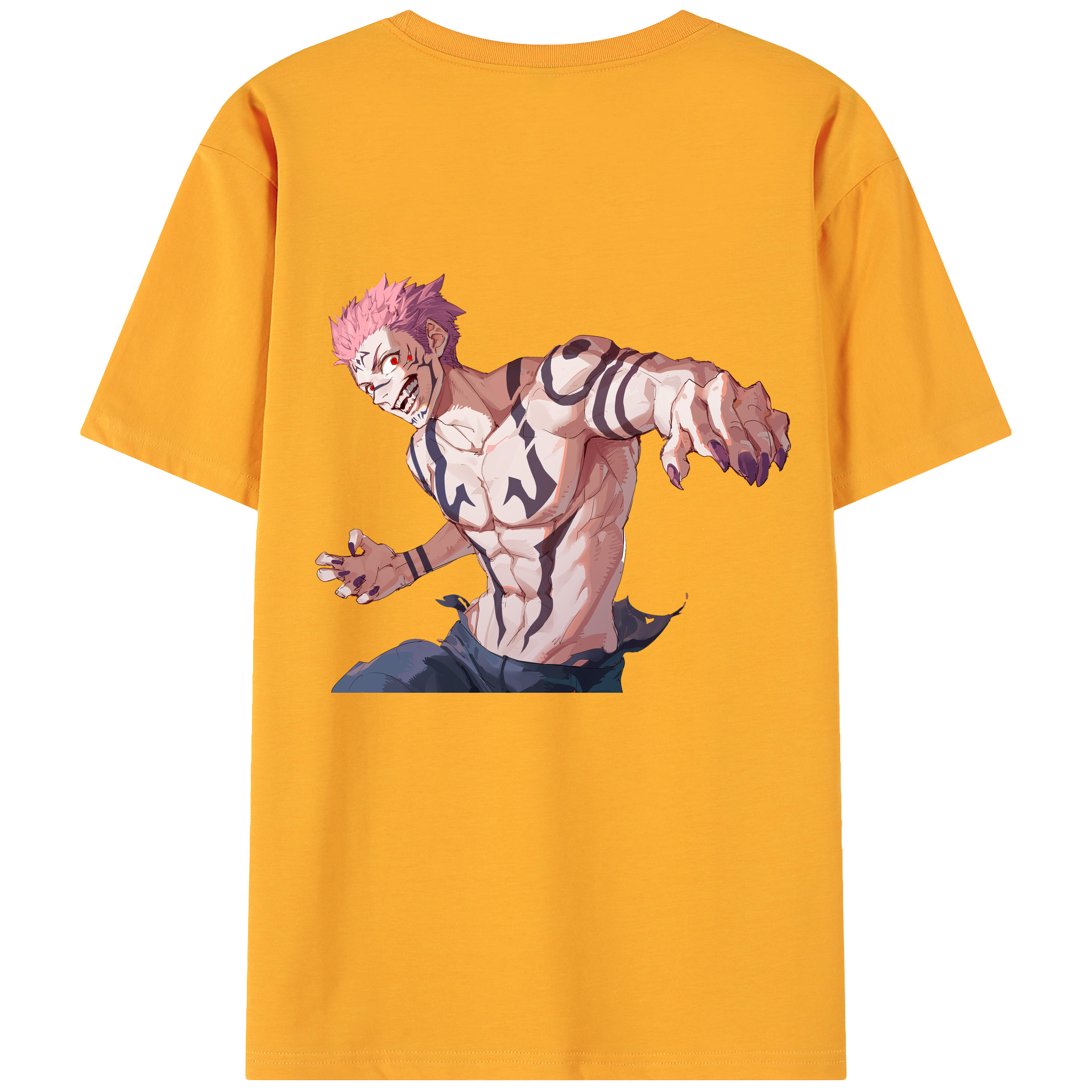 （画像用） 呪術廻戦 Jujutsu Kaisen 綿100％ メンズ半袖Tシャツ（バックプリント） 通気性