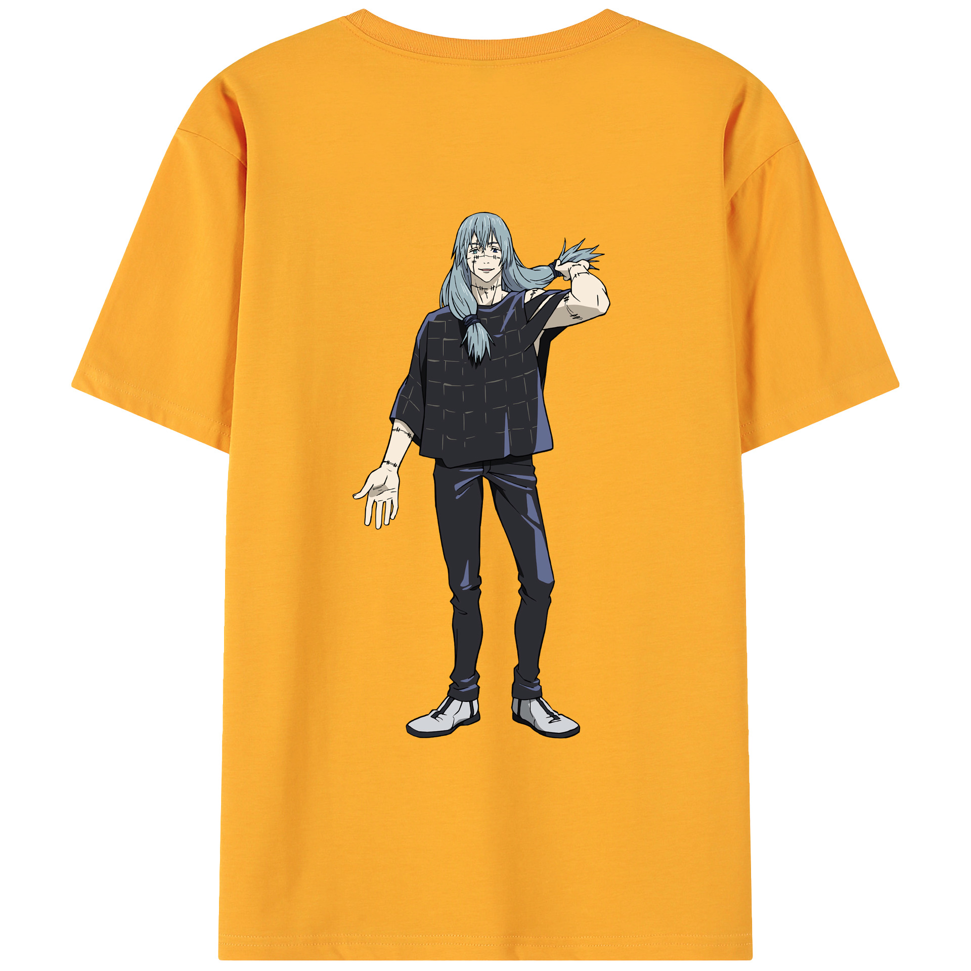 （画像用） 呪術廻戦 Jujutsu Kaisen 綿100％ メンズ半袖Tシャツ（バックプリント） 通気性