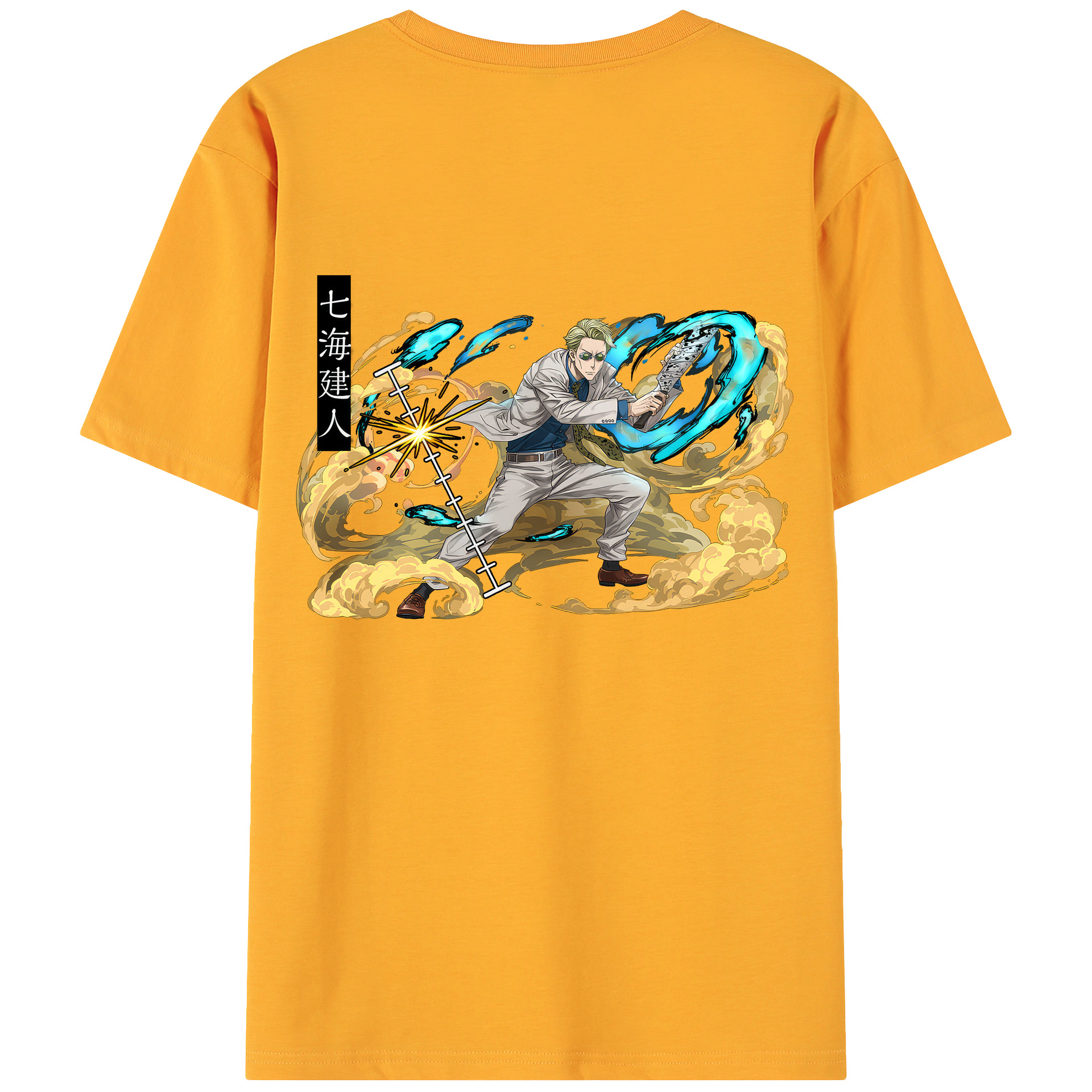 （画像用） 呪術廻戦 Jujutsu Kaisen 綿100％ メンズ半袖Tシャツ（バックプリント） 通気性