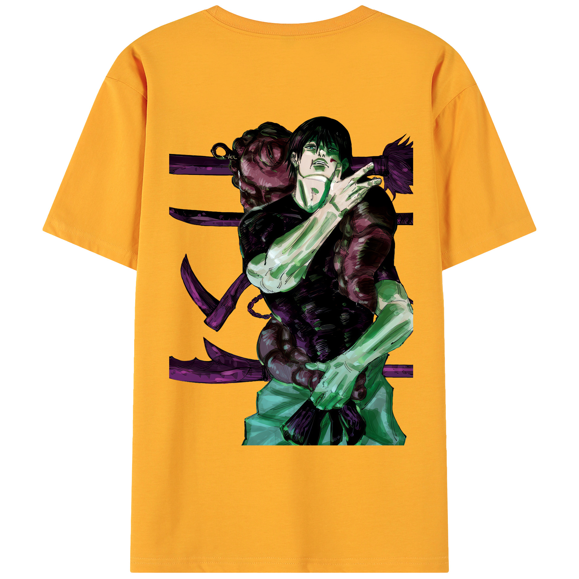 （画像用） 呪術廻戦 Jujutsu Kaisen 綿100％ メンズ半袖Tシャツ（バックプリント） 通気性