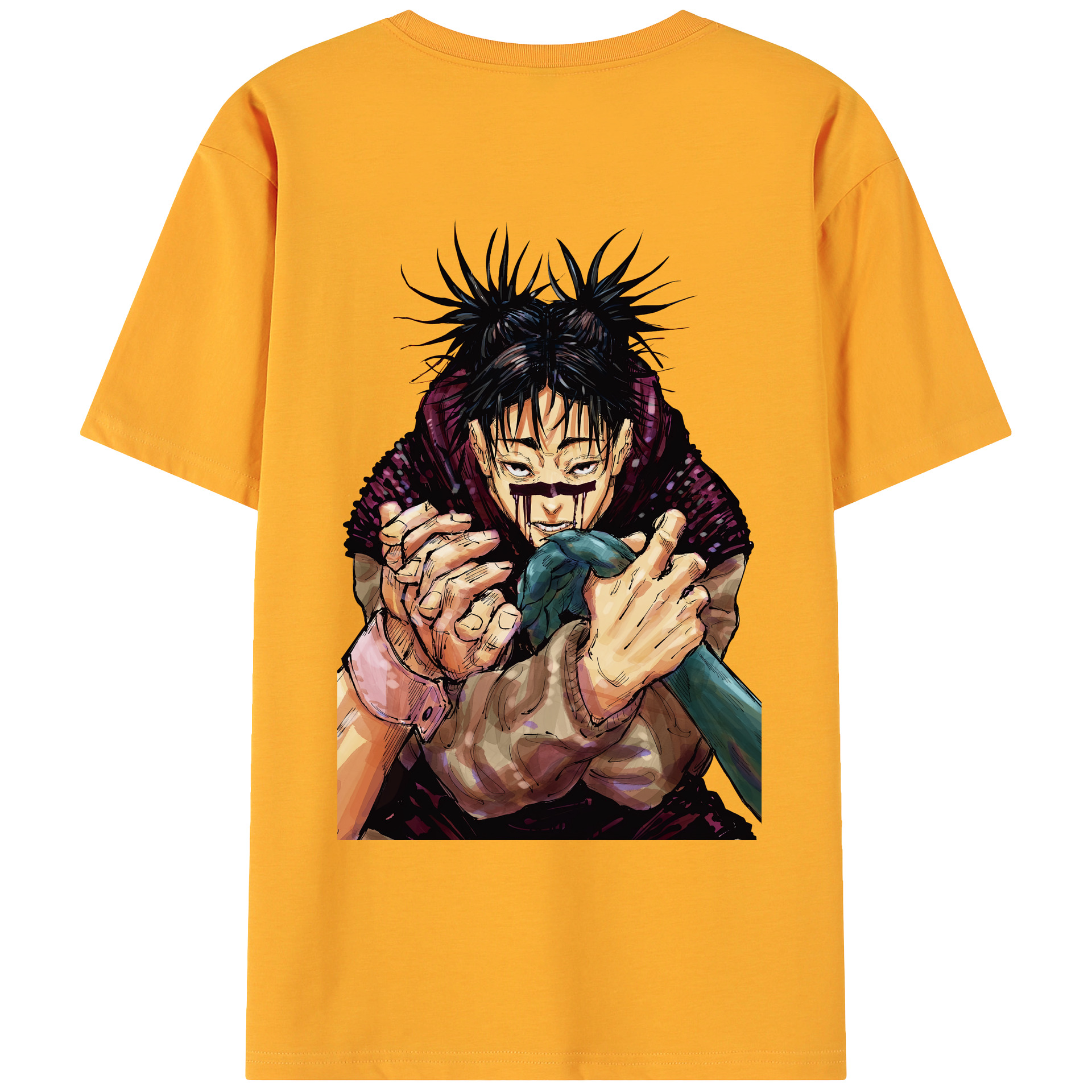 （画像用） 呪術廻戦 Jujutsu Kaisen 綿100％ メンズ半袖Tシャツ（バックプリント） 通気性