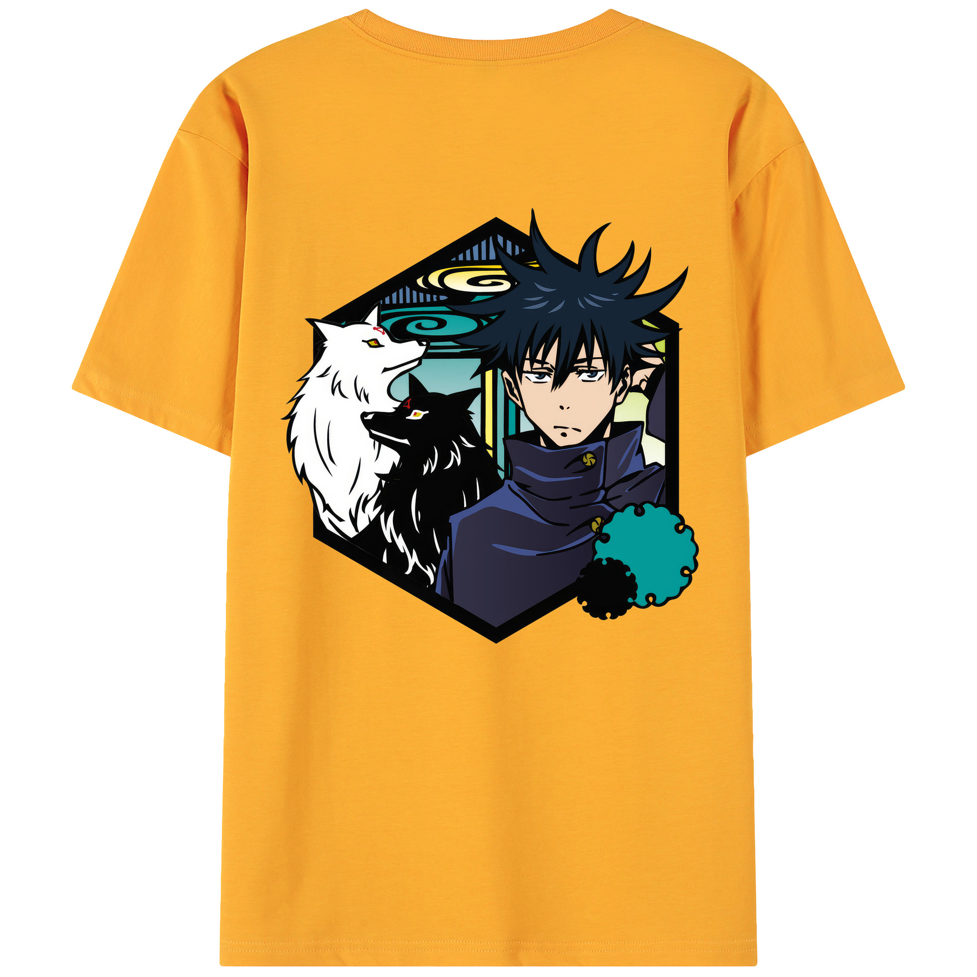 （画像用） 呪術廻戦 Jujutsu Kaisen 綿100％ メンズ半袖Tシャツ（バックプリント） 通気性