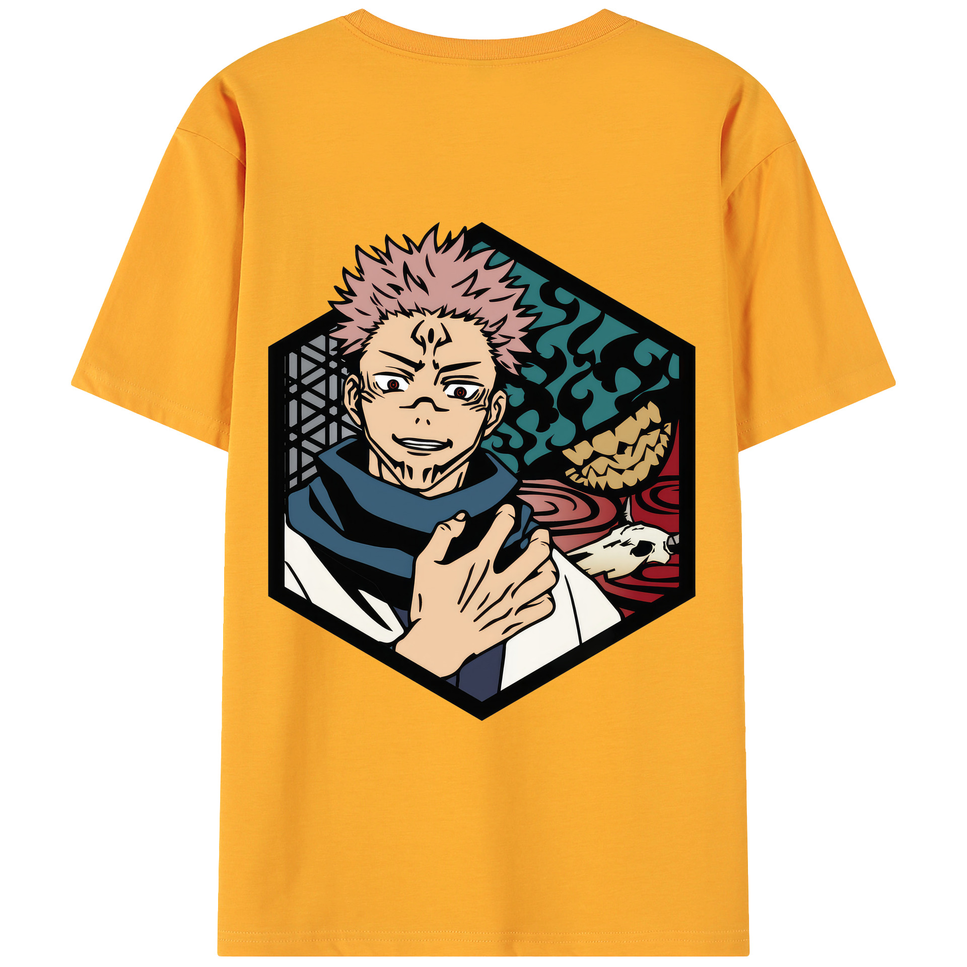 （画像用） 呪術廻戦 Jujutsu Kaisen 綿100％ メンズ半袖Tシャツ（バックプリント） 通気性