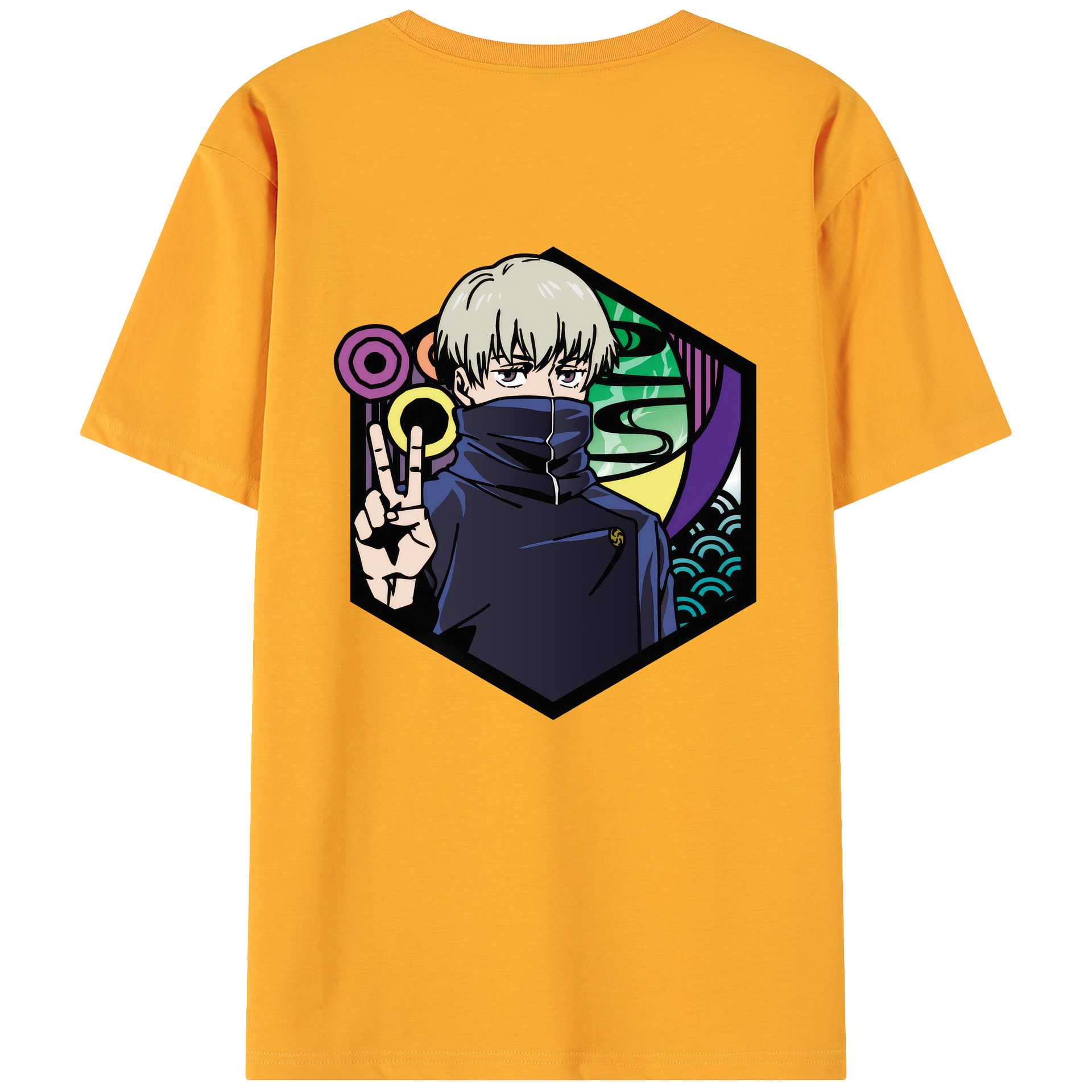 （画像用） 呪術廻戦 Jujutsu Kaisen 綿100％ メンズ半袖Tシャツ（バックプリント） 通気性