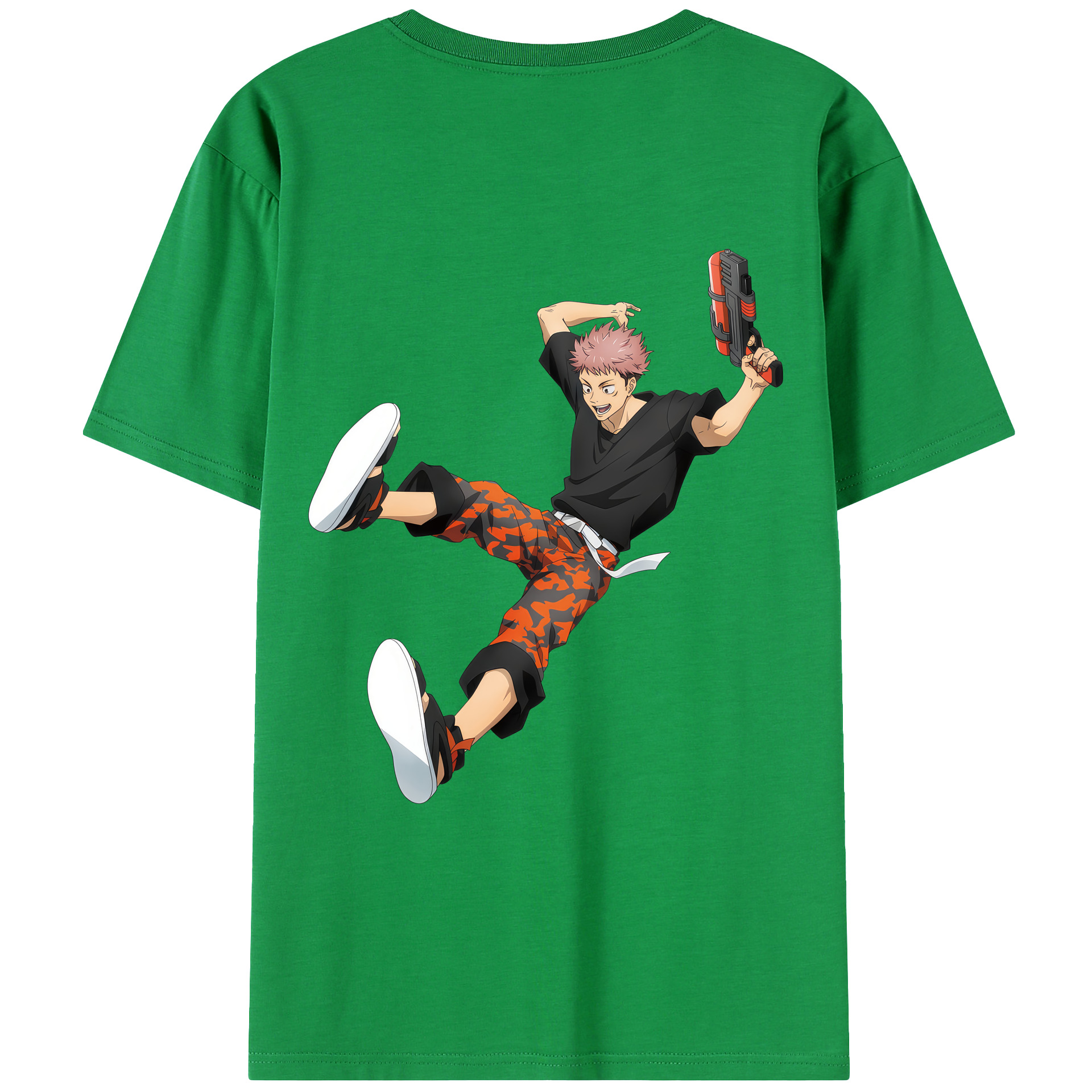 （画像用） 呪術廻戦 Jujutsu Kaisen 綿100％ メンズ半袖Tシャツ（バックプリント） 通気性