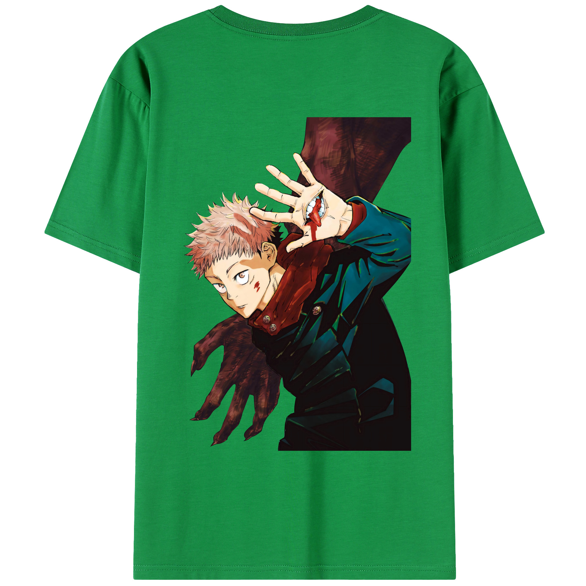 （画像用） 呪術廻戦 Jujutsu Kaisen 綿100％ メンズ半袖Tシャツ（バックプリント） 通気性