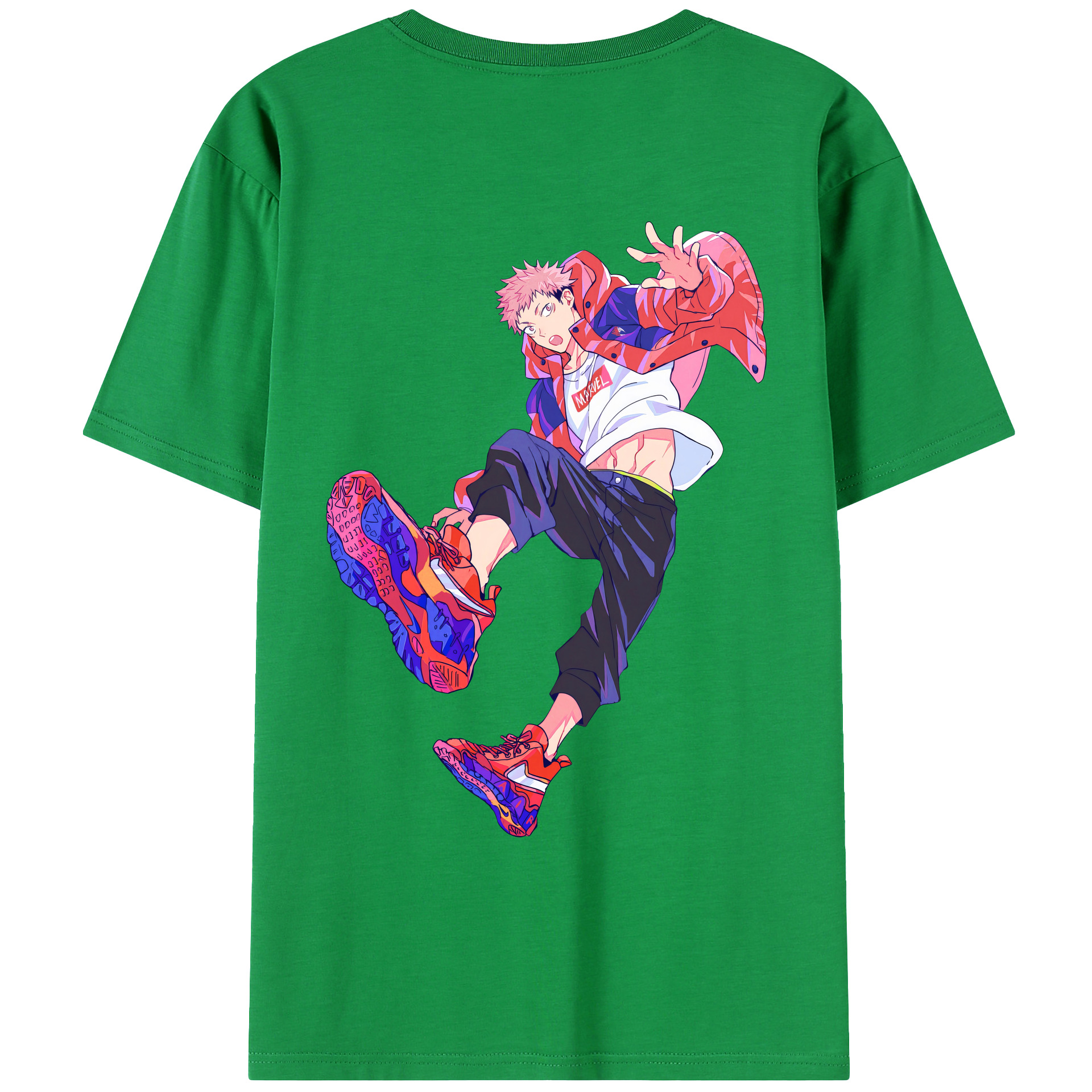 （画像用） 呪術廻戦 Jujutsu Kaisen 綿100％ メンズ半袖Tシャツ（バックプリント） 通気性
