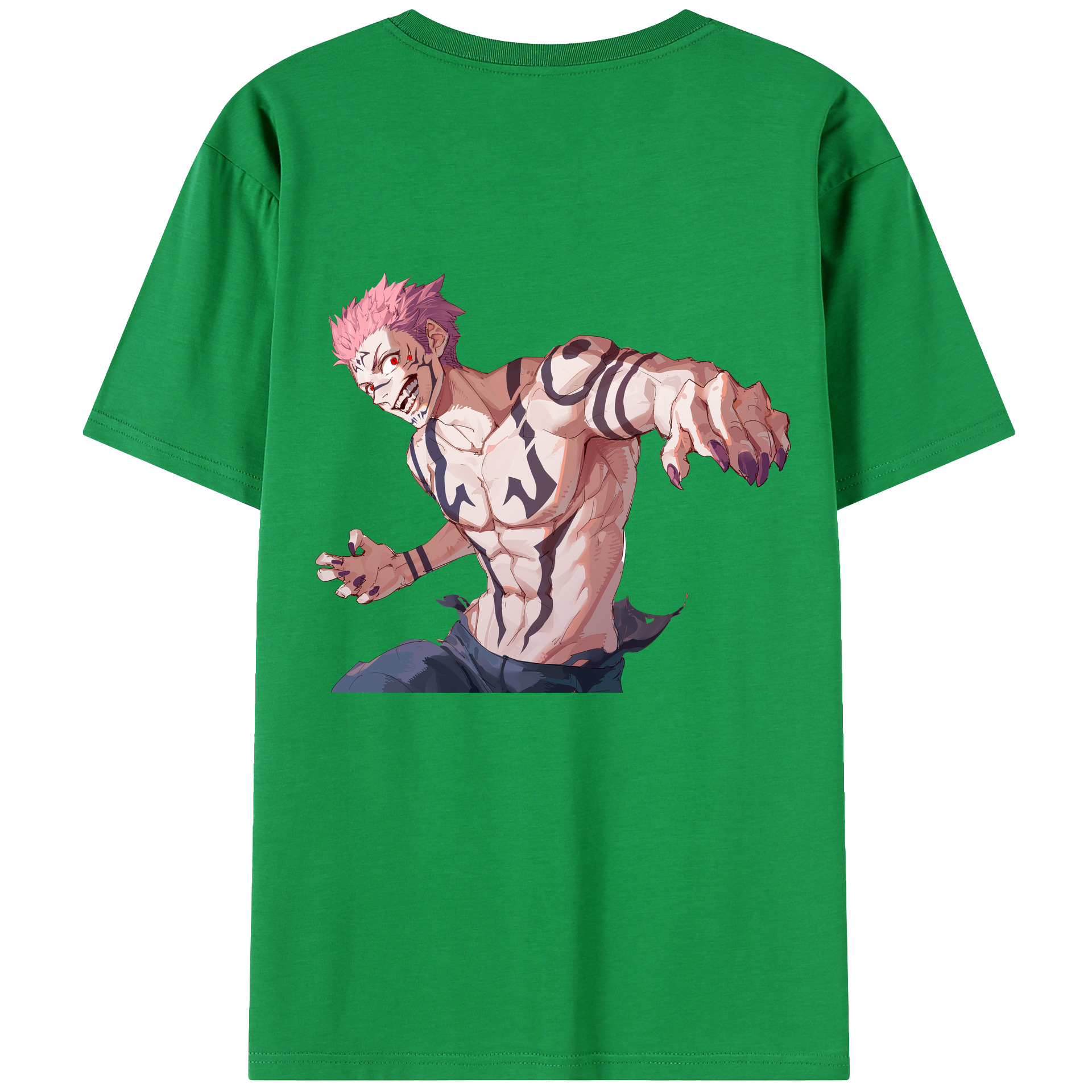 （画像用） 呪術廻戦 Jujutsu Kaisen 綿100％ メンズ半袖Tシャツ（バックプリント） 通気性