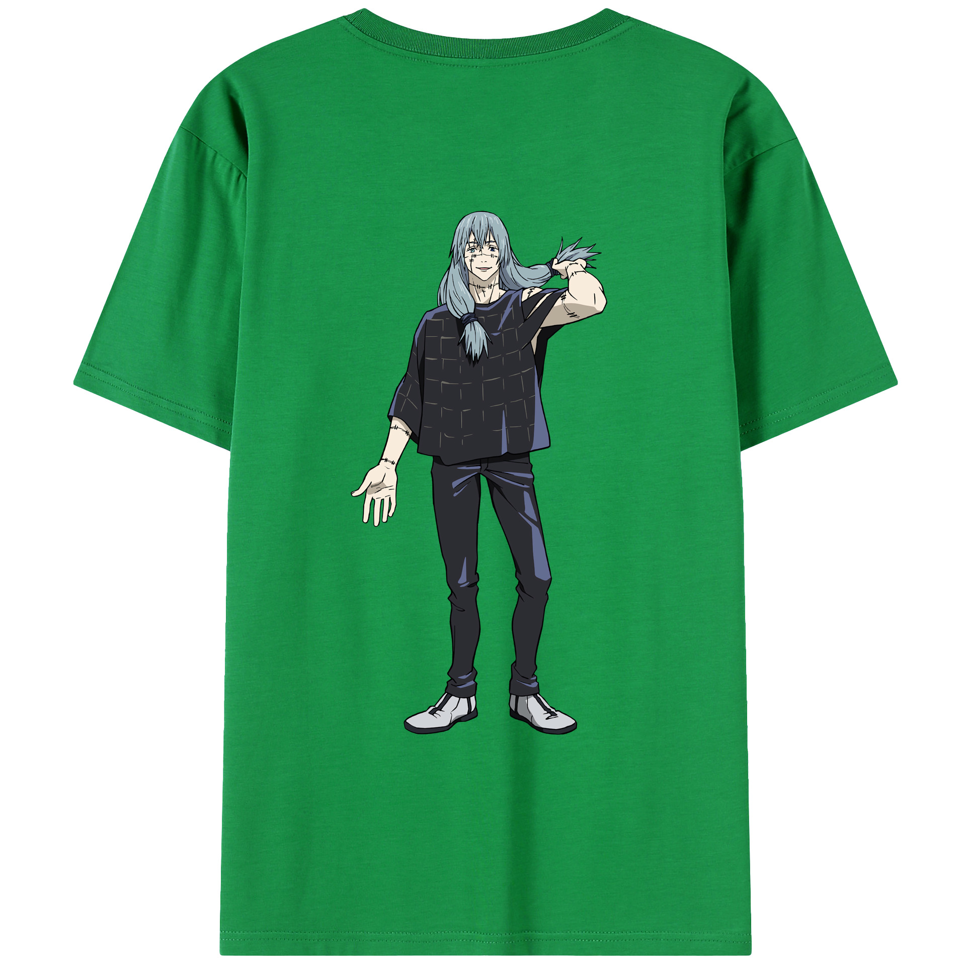 （画像用） 呪術廻戦 Jujutsu Kaisen 綿100％ メンズ半袖Tシャツ（バックプリント） 通気性
