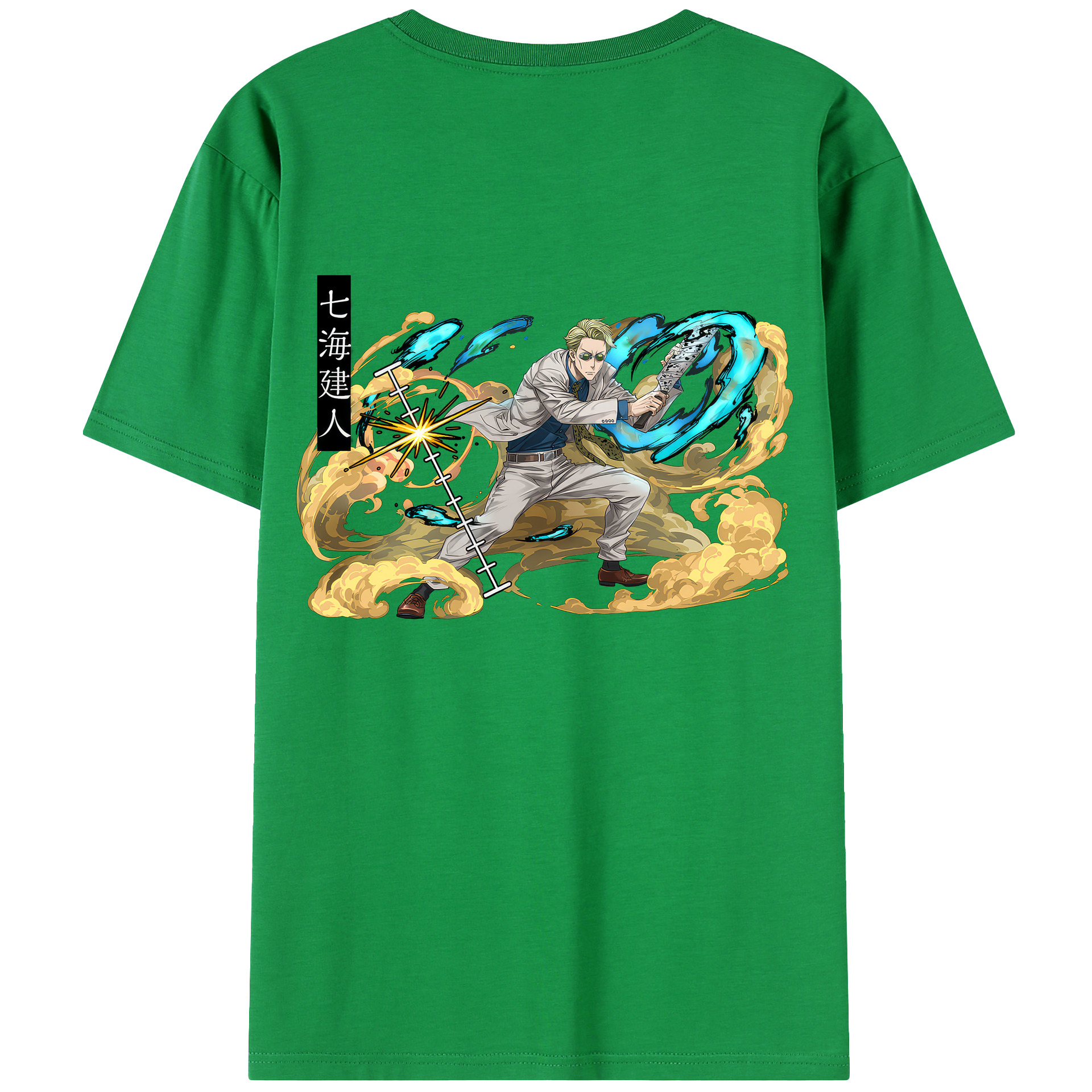 （画像用） 呪術廻戦 Jujutsu Kaisen 綿100％ メンズ半袖Tシャツ（バックプリント） 通気性