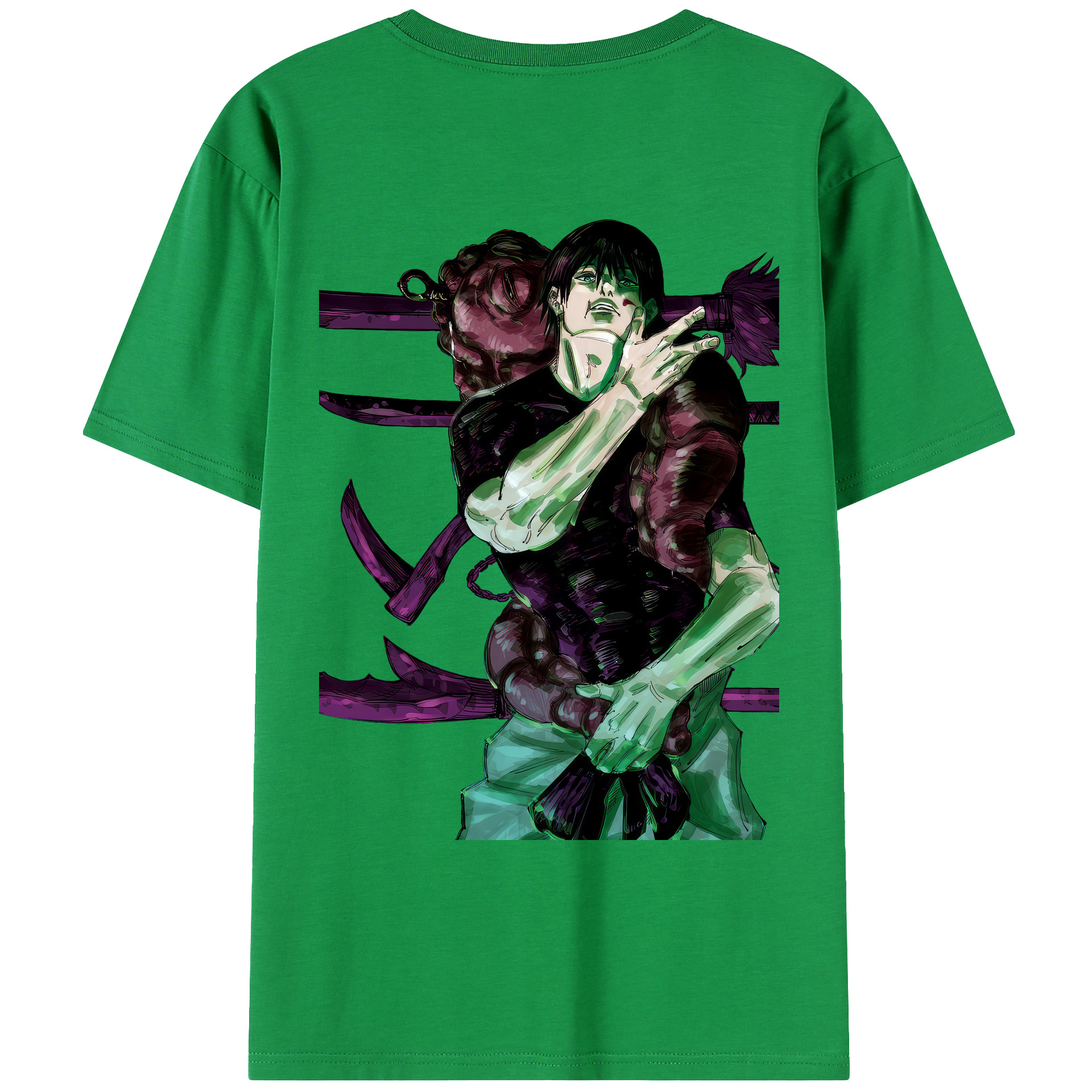 （画像用） 呪術廻戦 Jujutsu Kaisen 綿100％ メンズ半袖Tシャツ（バックプリント） 通気性