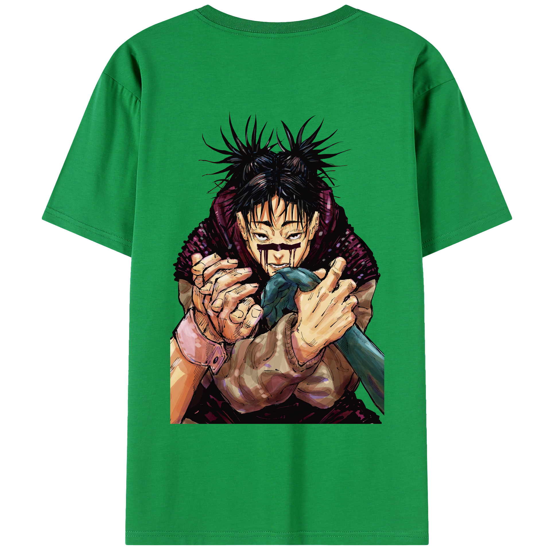 （画像用） 呪術廻戦 Jujutsu Kaisen 綿100％ メンズ半袖Tシャツ（バックプリント） 通気性
