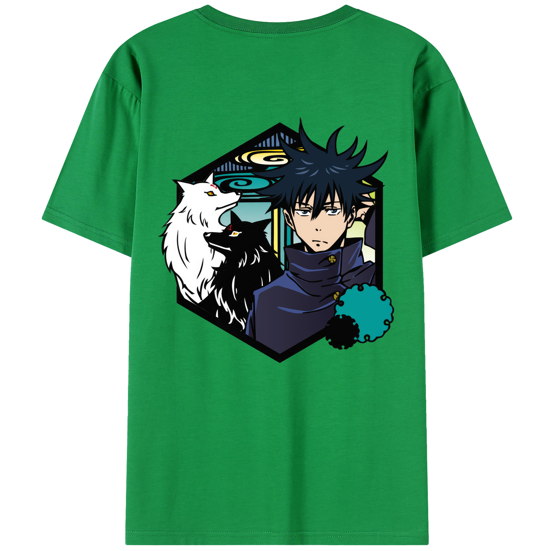 （画像用） 呪術廻戦 Jujutsu Kaisen 綿100％ メンズ半袖Tシャツ（バックプリント） 通気性