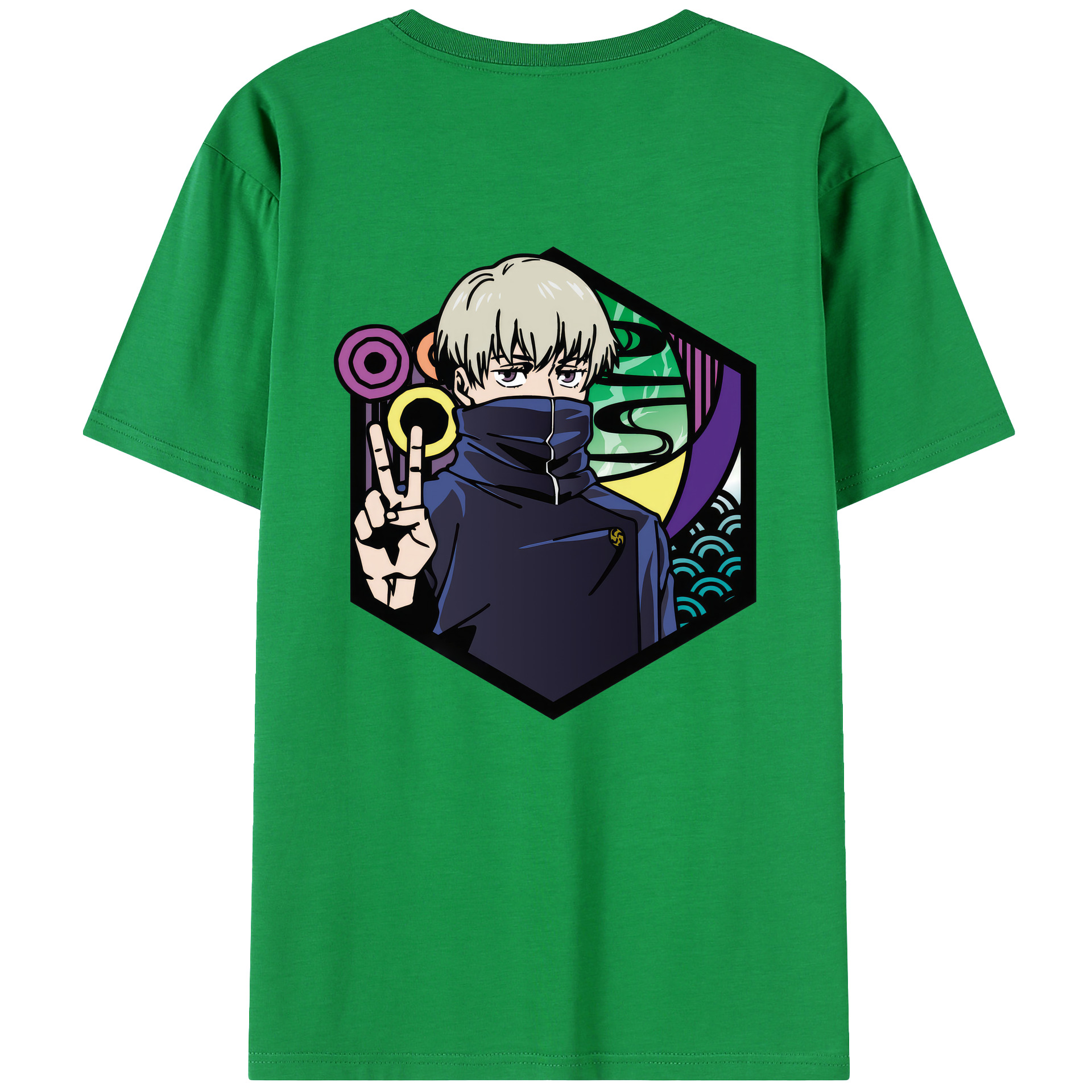 （画像用） 呪術廻戦 Jujutsu Kaisen 綿100％ メンズ半袖Tシャツ（バックプリント） 通気性