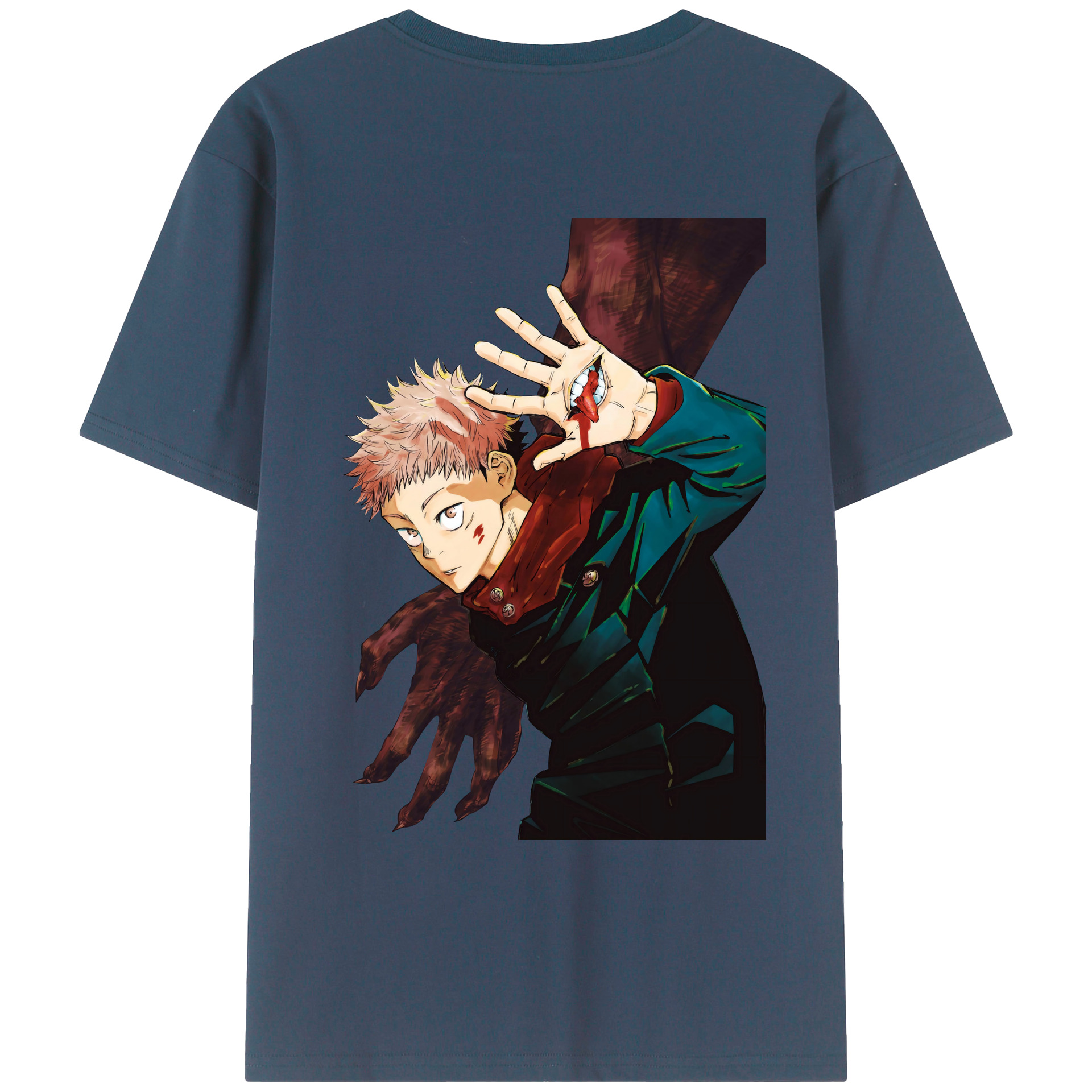 （画像用） 呪術廻戦 Jujutsu Kaisen 綿100％ メンズ半袖Tシャツ（バックプリント） 通気性