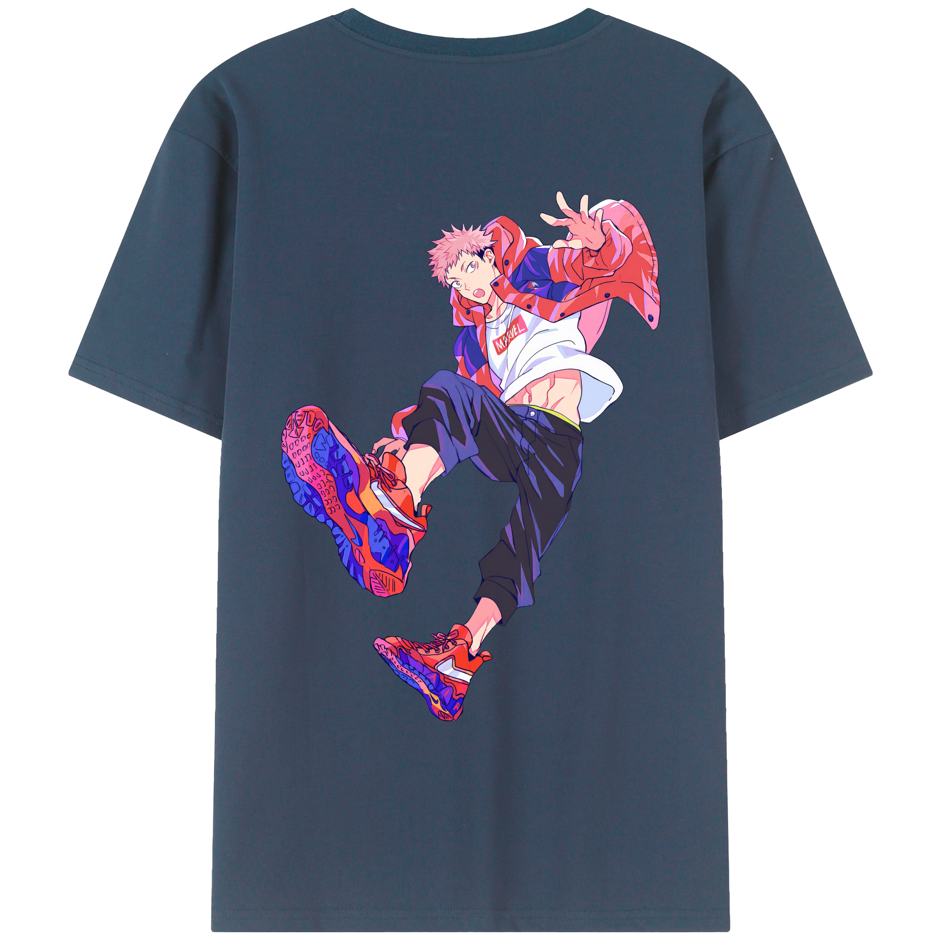 （画像用） 呪術廻戦 Jujutsu Kaisen 綿100％ メンズ半袖Tシャツ（バックプリント） 通気性