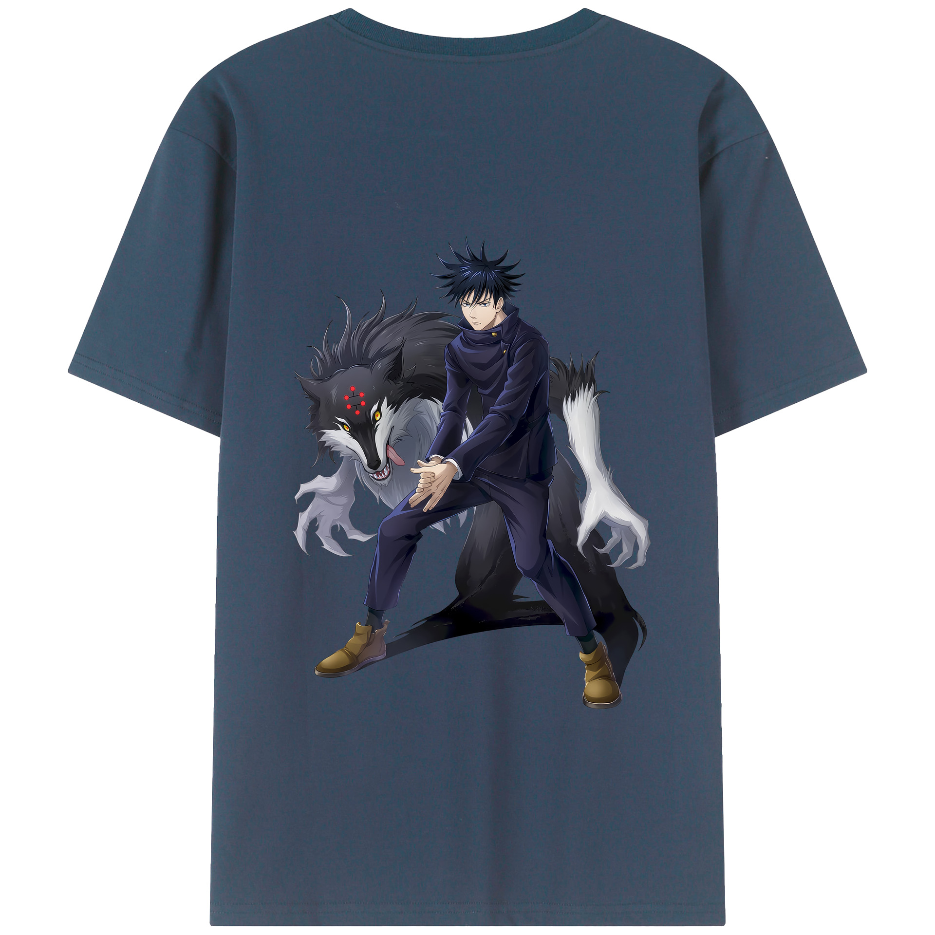 （画像用） 呪術廻戦 Jujutsu Kaisen 綿100％ メンズ半袖Tシャツ（バックプリント） 通気性