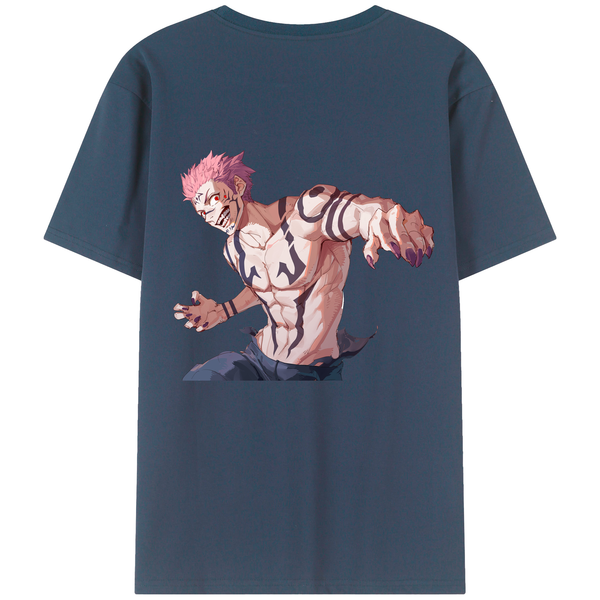 （画像用） 呪術廻戦 Jujutsu Kaisen 綿100％ メンズ半袖Tシャツ（バックプリント） 通気性