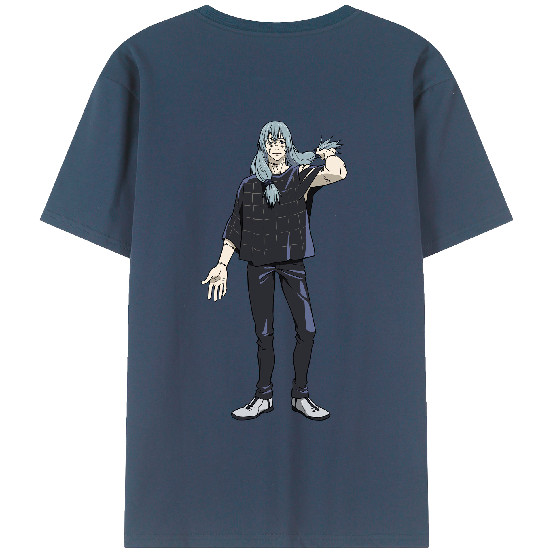 （画像用） 呪術廻戦 Jujutsu Kaisen 綿100％ メンズ半袖Tシャツ（バックプリント） 通気性