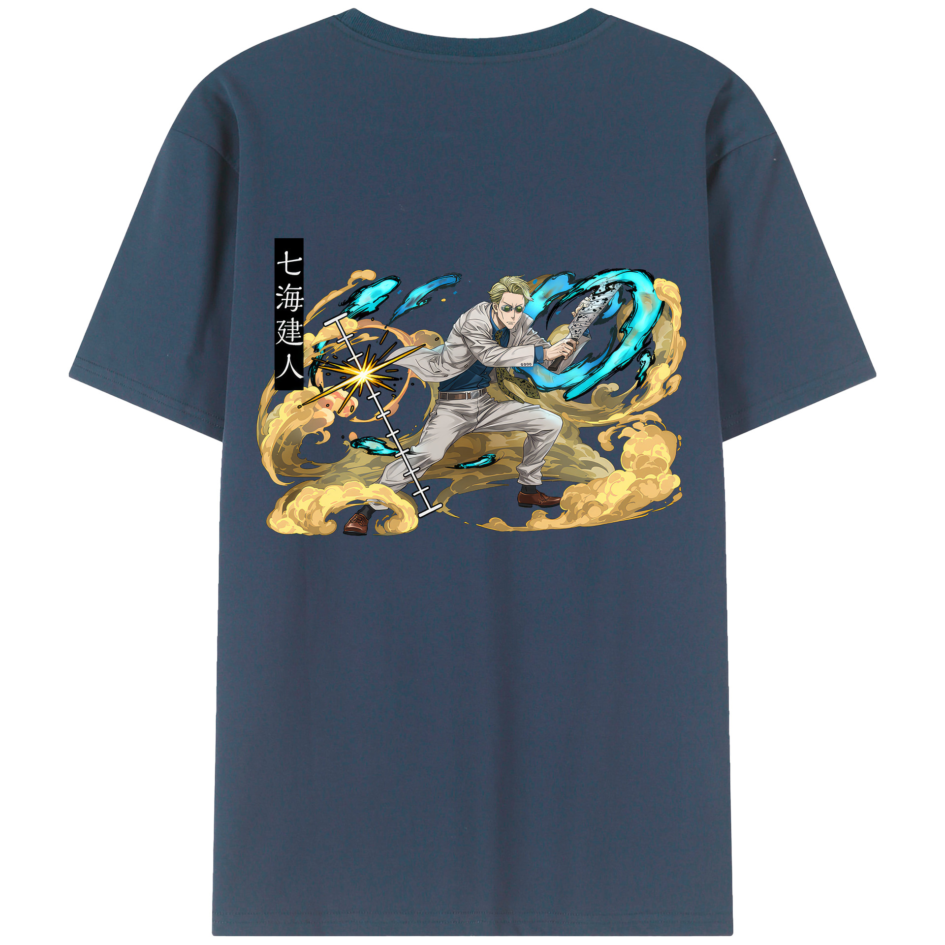 （画像用） 呪術廻戦 Jujutsu Kaisen 綿100％ メンズ半袖Tシャツ（バックプリント） 通気性