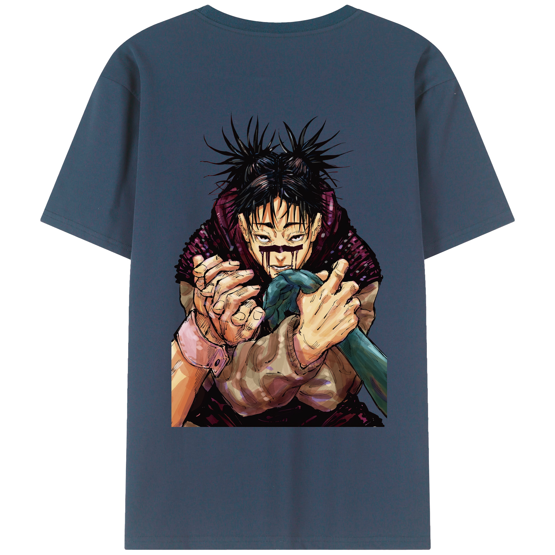 （画像用） 呪術廻戦 Jujutsu Kaisen 綿100％ メンズ半袖Tシャツ（バックプリント） 通気性