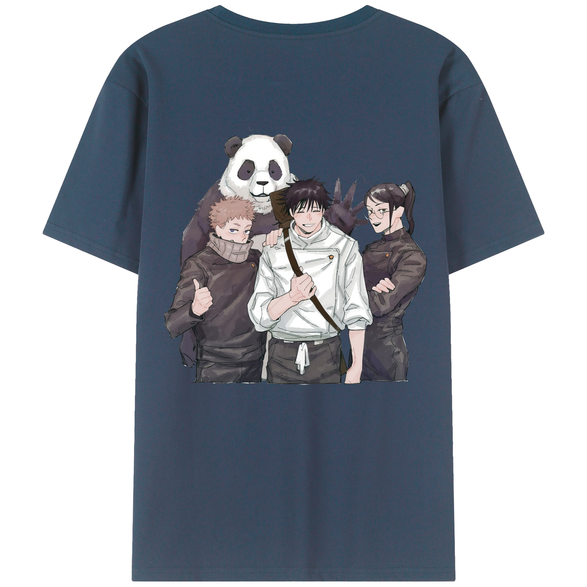 （画像用） 呪術廻戦 Jujutsu Kaisen 綿100％ メンズ半袖Tシャツ（バックプリント） 通気性