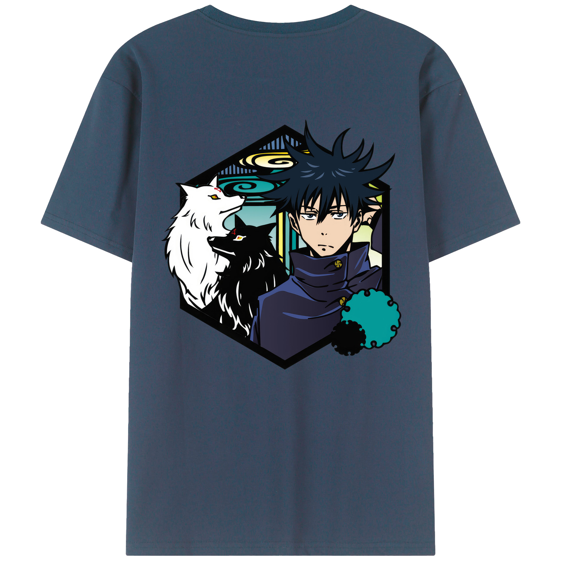 （画像用） 呪術廻戦 Jujutsu Kaisen 綿100％ メンズ半袖Tシャツ（バックプリント） 通気性
