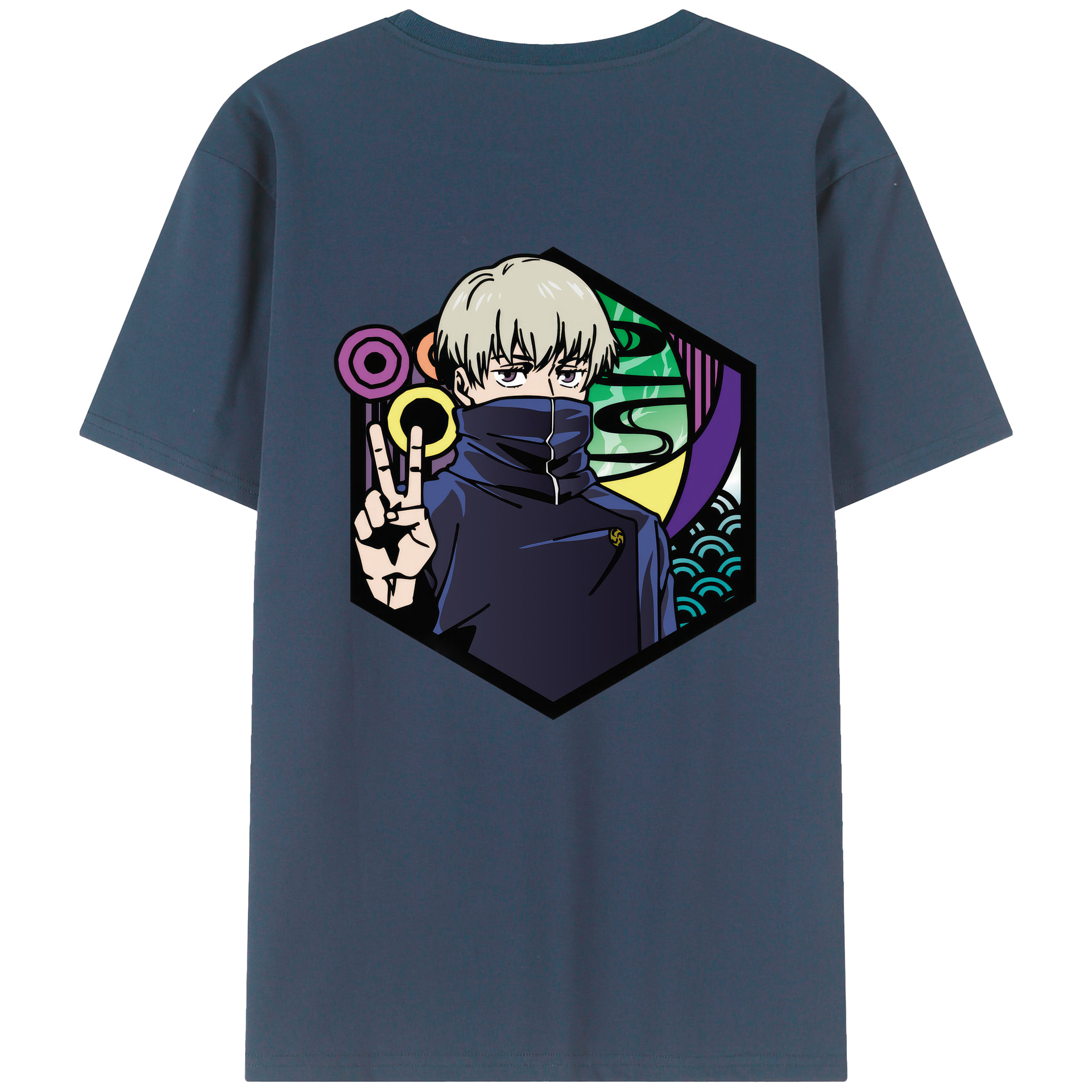 （画像用） 呪術廻戦 Jujutsu Kaisen 綿100％ メンズ半袖Tシャツ（バックプリント） 通気性