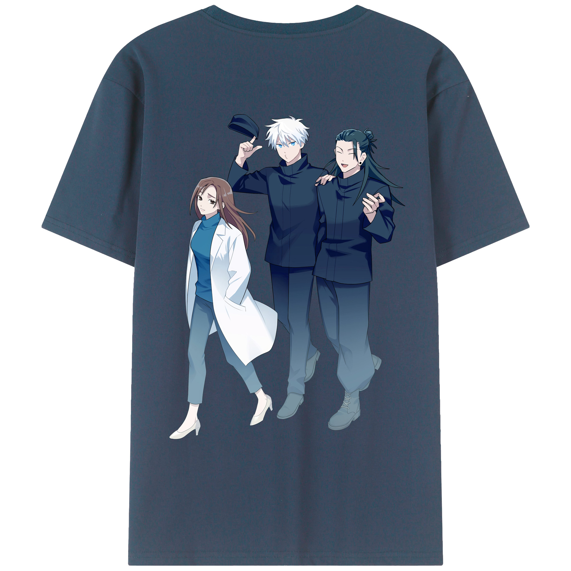 （画像用） 呪術廻戦 Jujutsu Kaisen 綿100％ メンズ半袖Tシャツ（バックプリント） 通気性