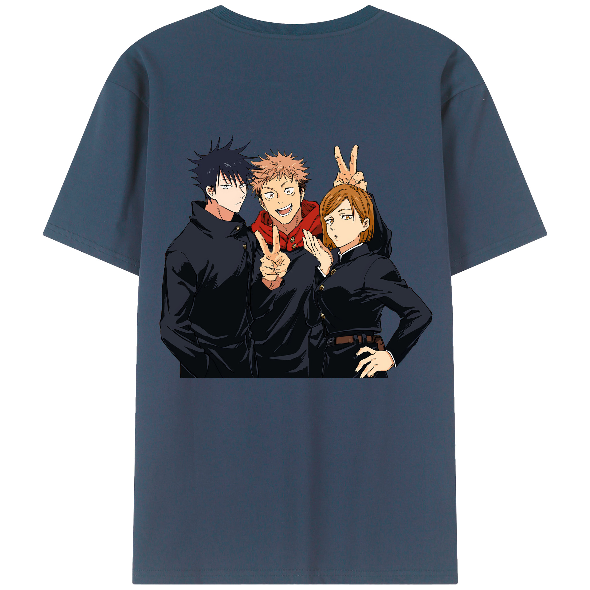 （画像用） 呪術廻戦 Jujutsu Kaisen 綿100％ メンズ半袖Tシャツ（バックプリント） 通気性