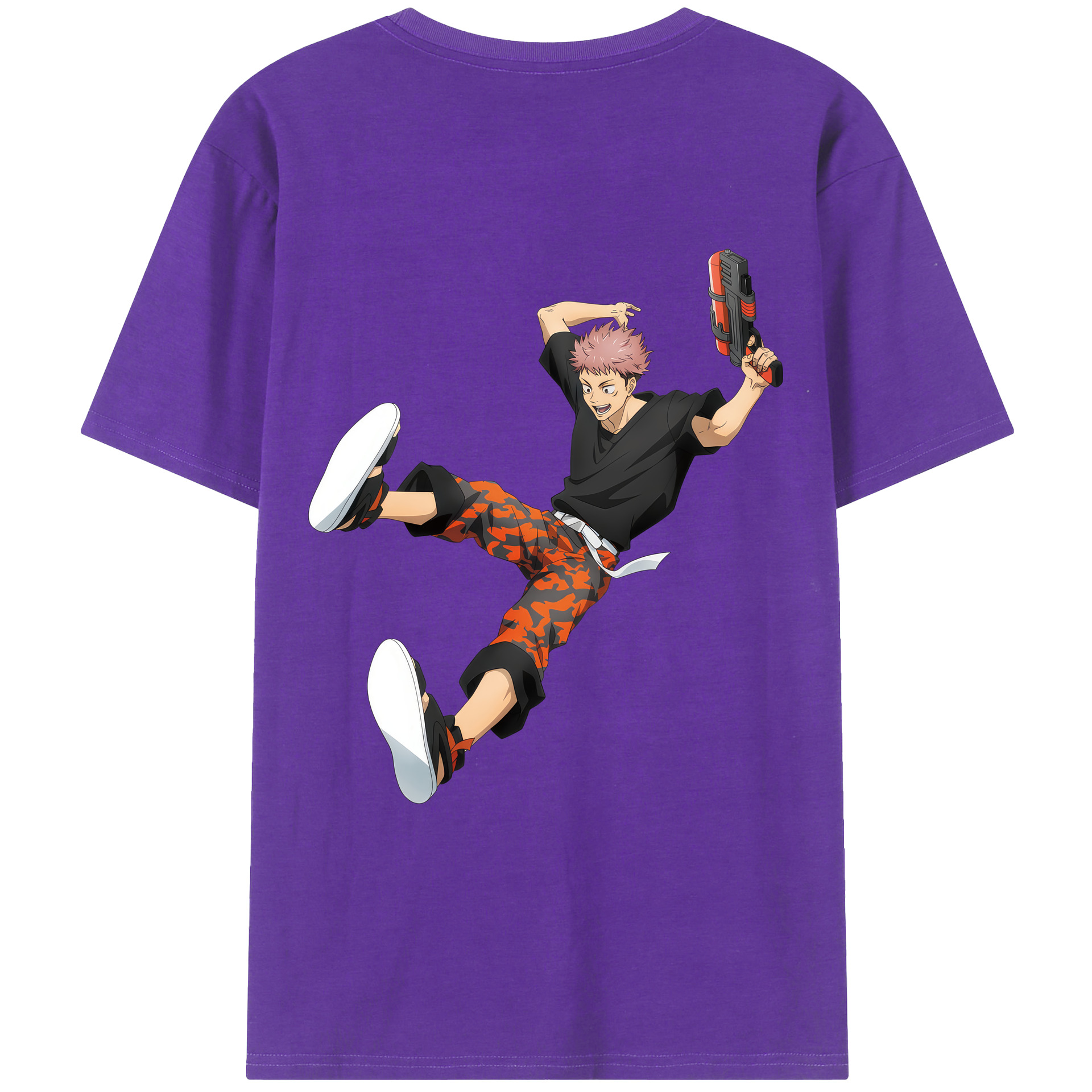 （画像用） 呪術廻戦 Jujutsu Kaisen 綿100％ メンズ半袖Tシャツ（バックプリント） 通気性