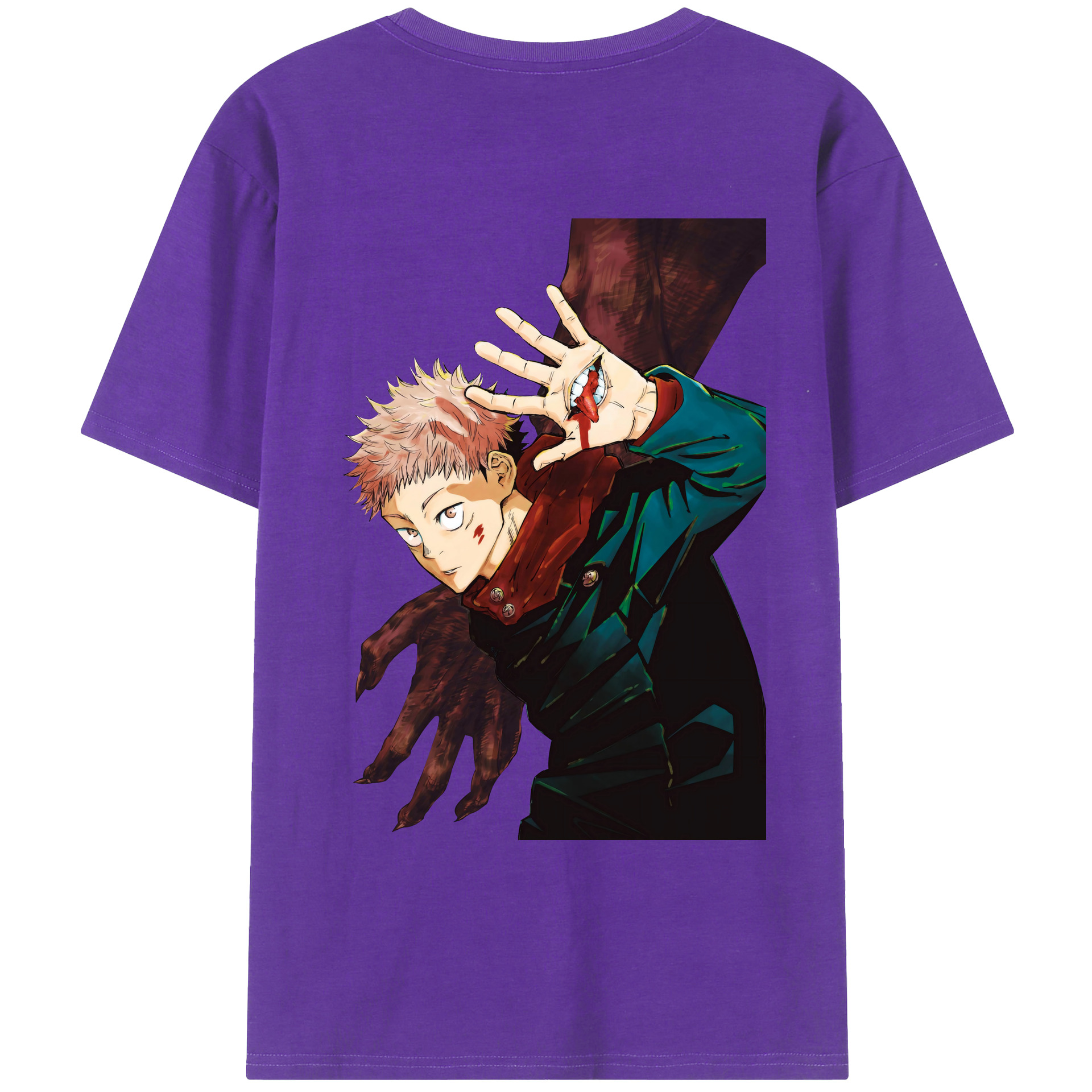 （画像用） 呪術廻戦 Jujutsu Kaisen 綿100％ メンズ半袖Tシャツ（バックプリント） 通気性