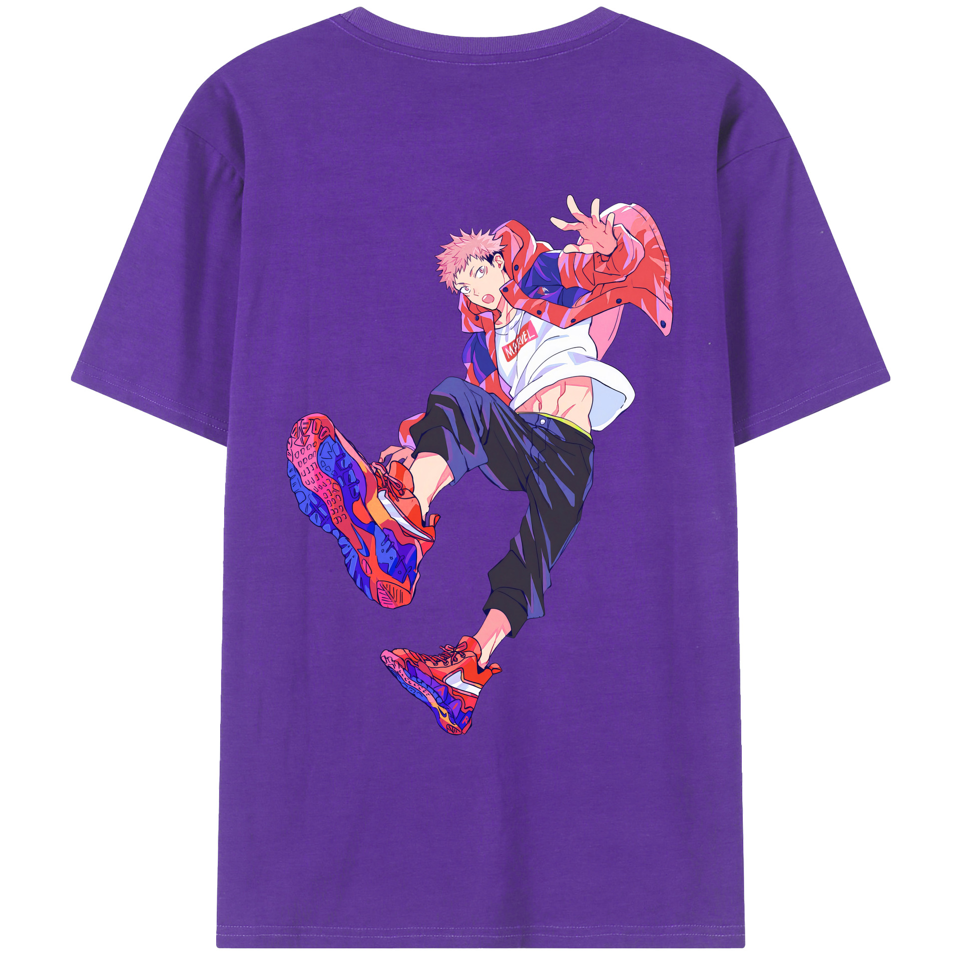 （画像用） 呪術廻戦 Jujutsu Kaisen 綿100％ メンズ半袖Tシャツ（バックプリント） 通気性
