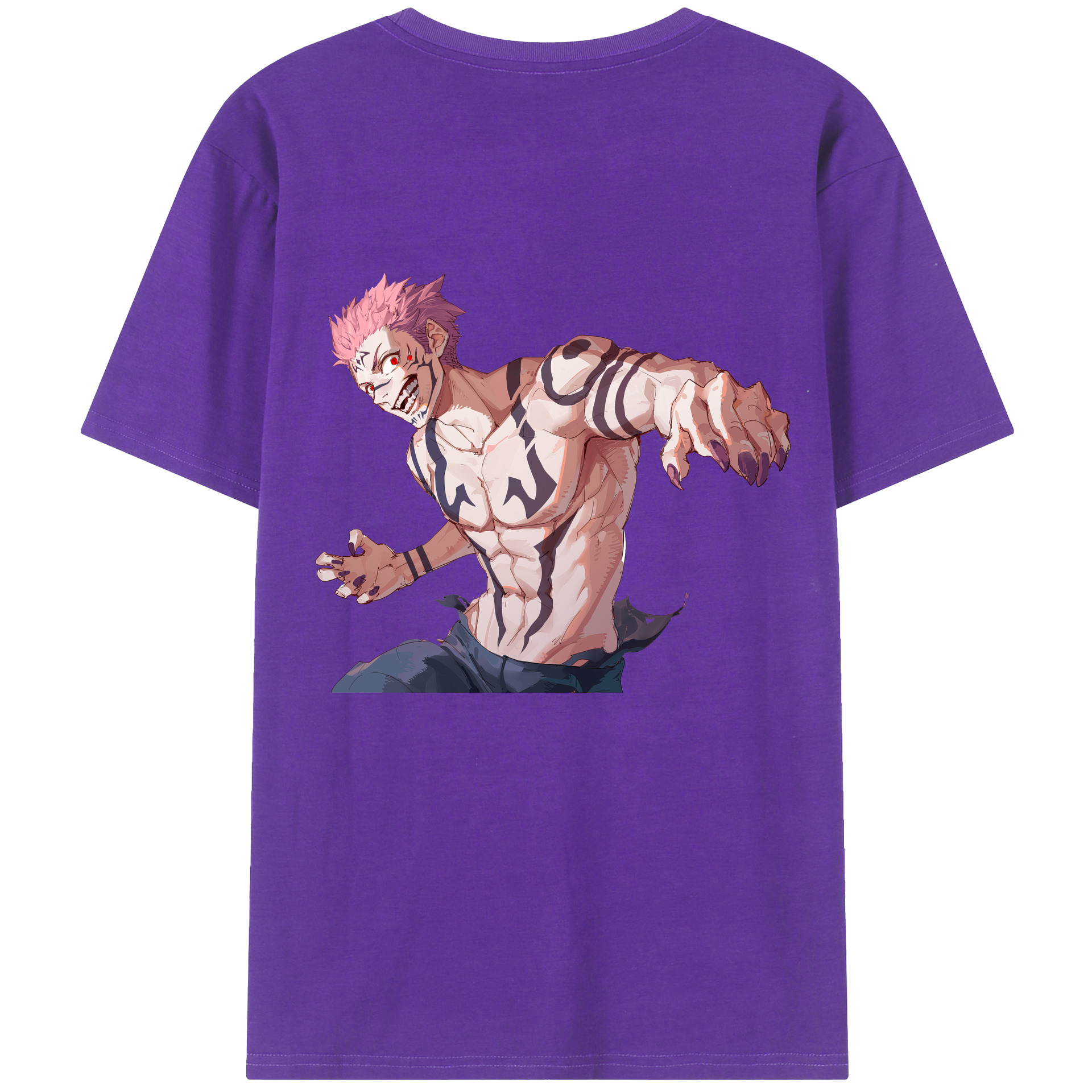 （画像用） 呪術廻戦 Jujutsu Kaisen 綿100％ メンズ半袖Tシャツ（バックプリント） 通気性