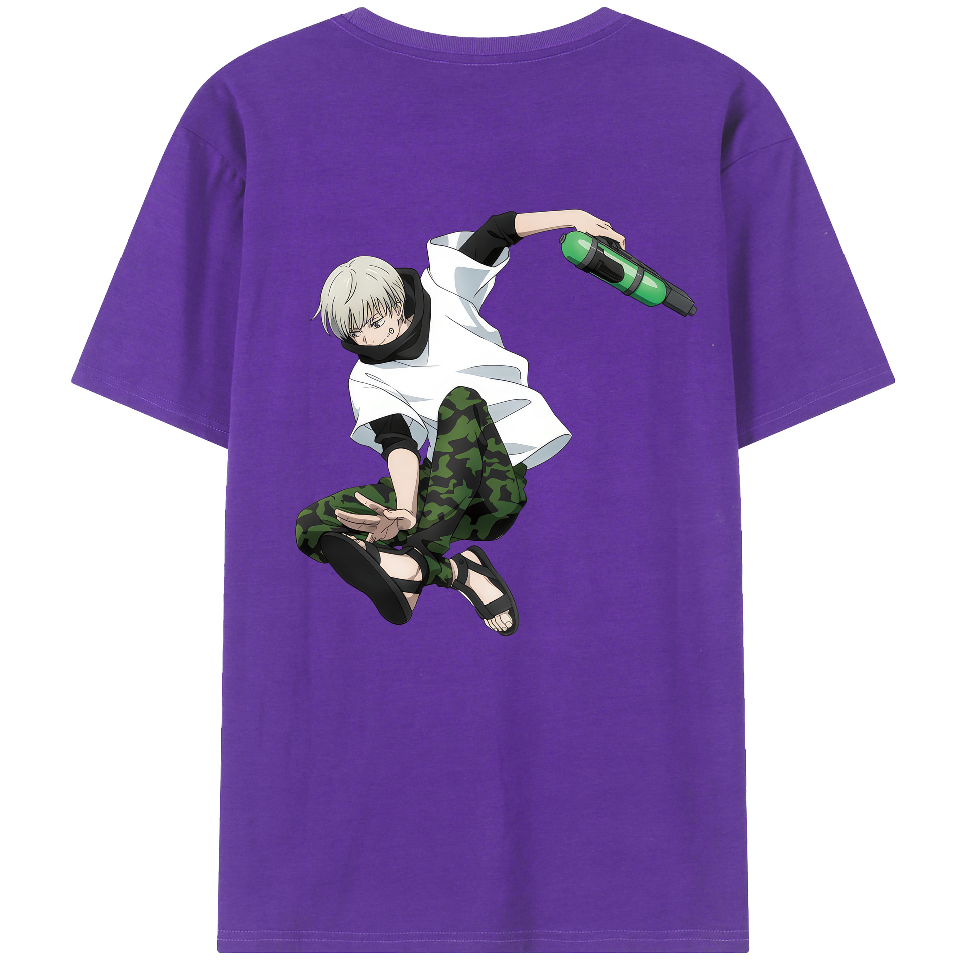 （画像用） 呪術廻戦 Jujutsu Kaisen 綿100％ メンズ半袖Tシャツ（バックプリント） 通気性