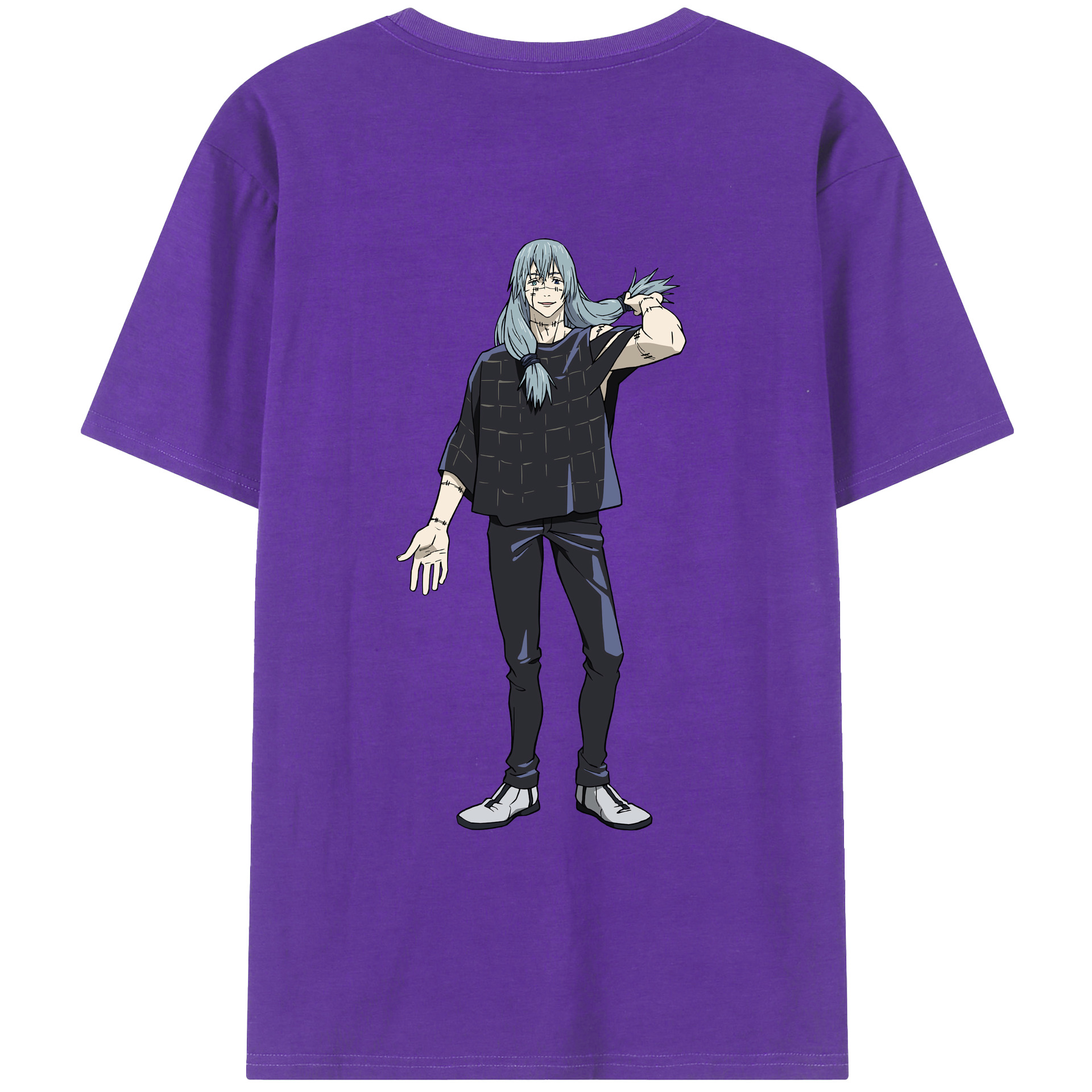 （画像用） 呪術廻戦 Jujutsu Kaisen 綿100％ メンズ半袖Tシャツ（バックプリント） 通気性
