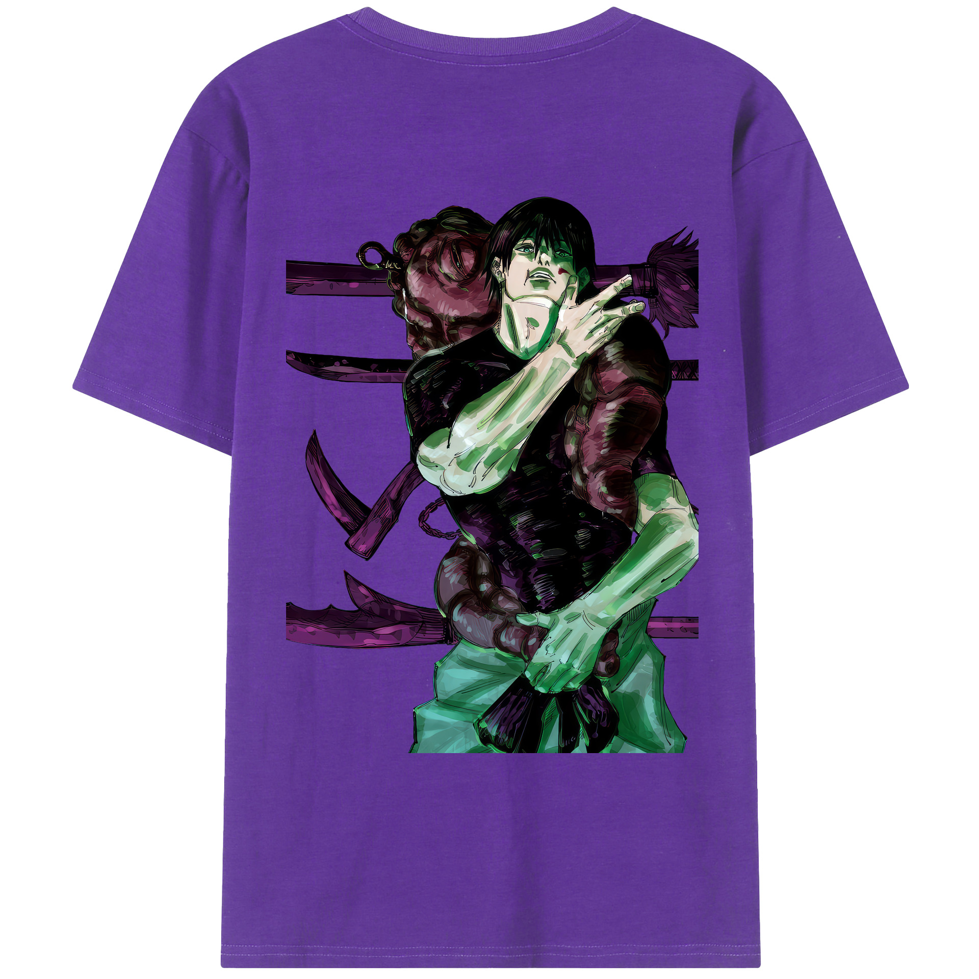 （画像用） 呪術廻戦 Jujutsu Kaisen 綿100％ メンズ半袖Tシャツ（バックプリント） 通気性