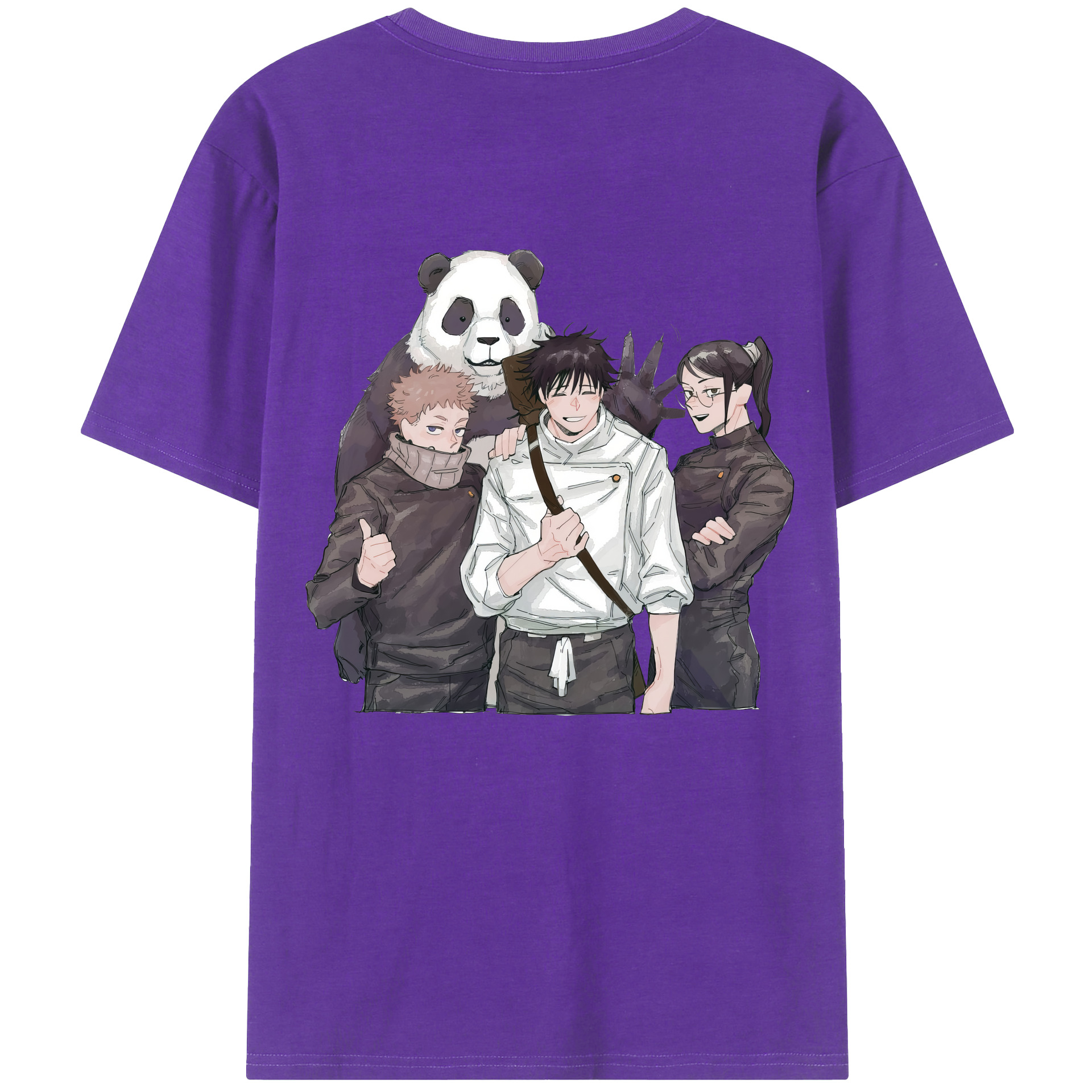 （画像用） 呪術廻戦 Jujutsu Kaisen 綿100％ メンズ半袖Tシャツ（バックプリント） 通気性