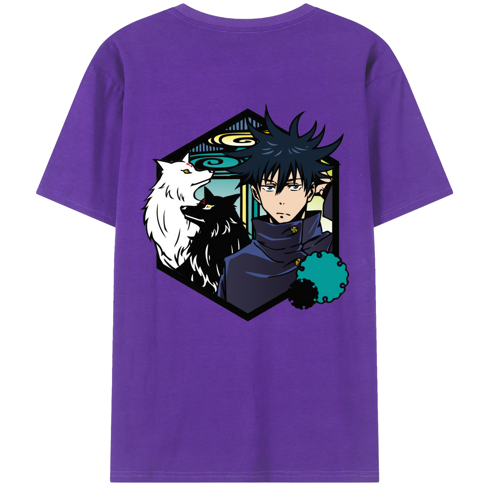 （画像用） 呪術廻戦 Jujutsu Kaisen 綿100％ メンズ半袖Tシャツ（バックプリント） 通気性
