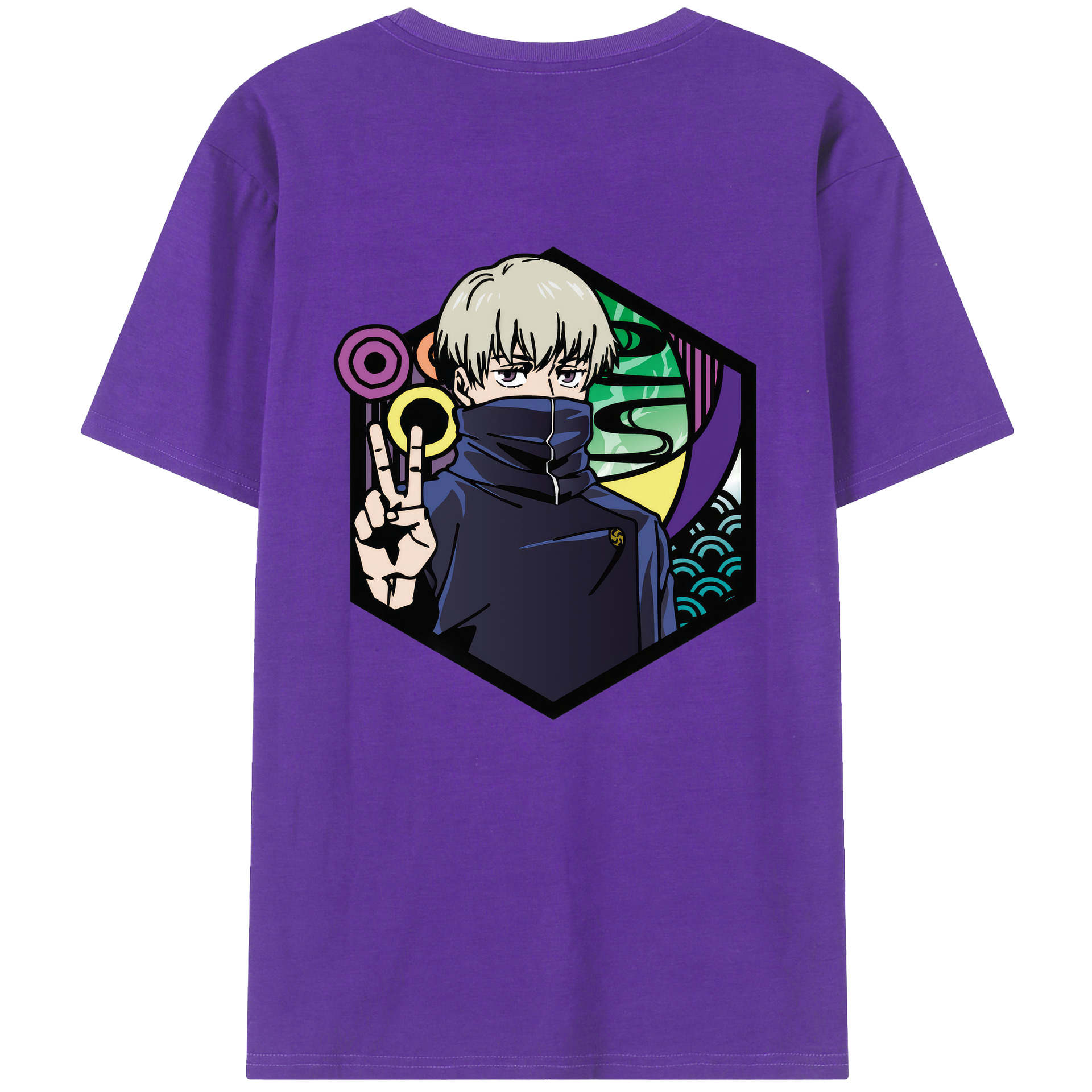（画像用） 呪術廻戦 Jujutsu Kaisen 綿100％ メンズ半袖Tシャツ（バックプリント） 通気性