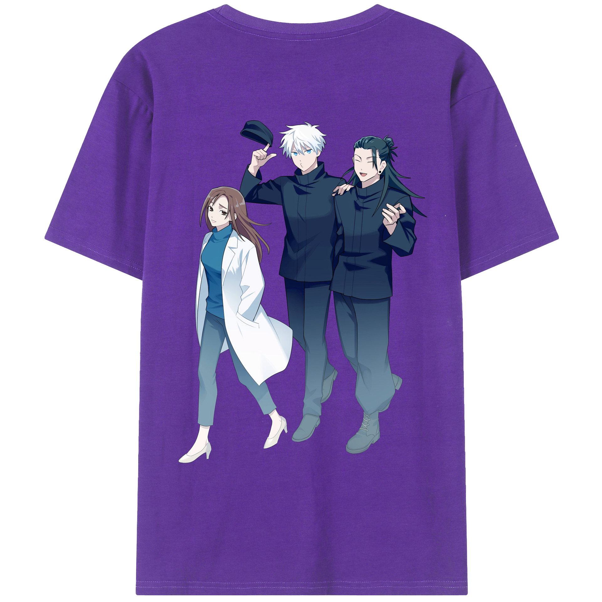 （画像用） 呪術廻戦 Jujutsu Kaisen 綿100％ メンズ半袖Tシャツ（バックプリント） 通気性