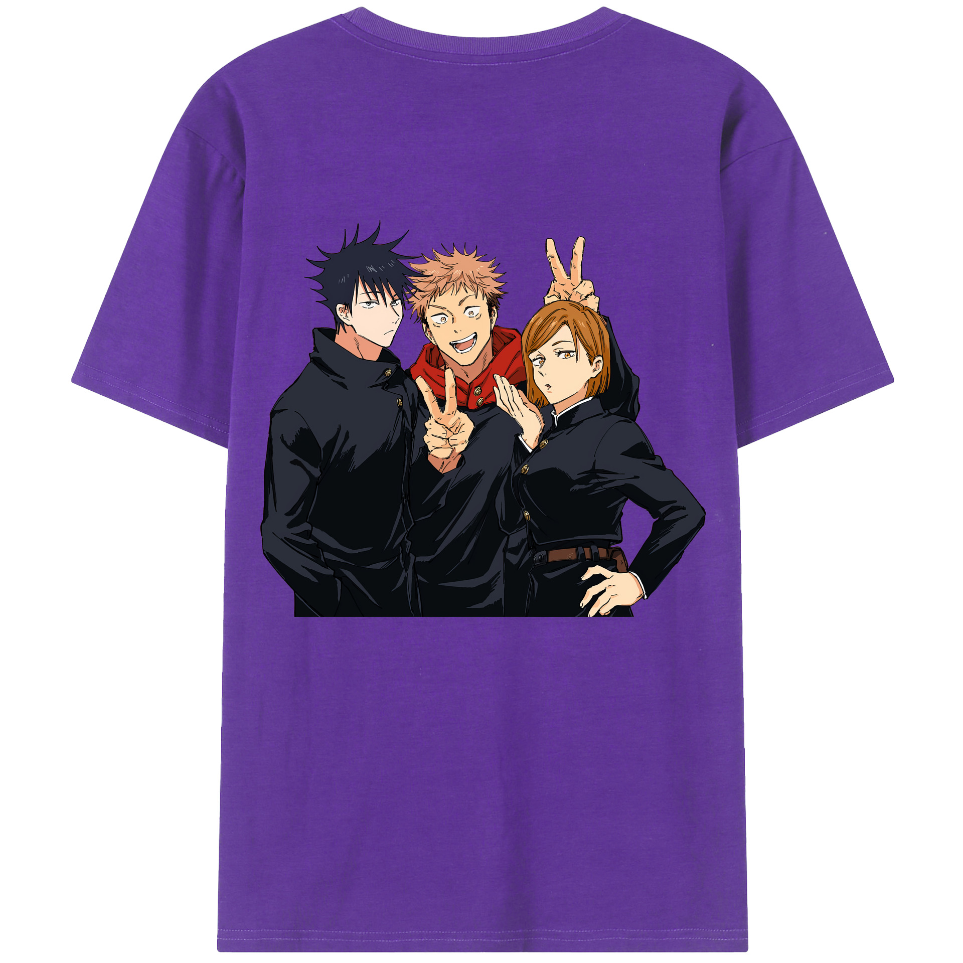 （画像用） 呪術廻戦 Jujutsu Kaisen 綿100％ メンズ半袖Tシャツ（バックプリント） 通気性