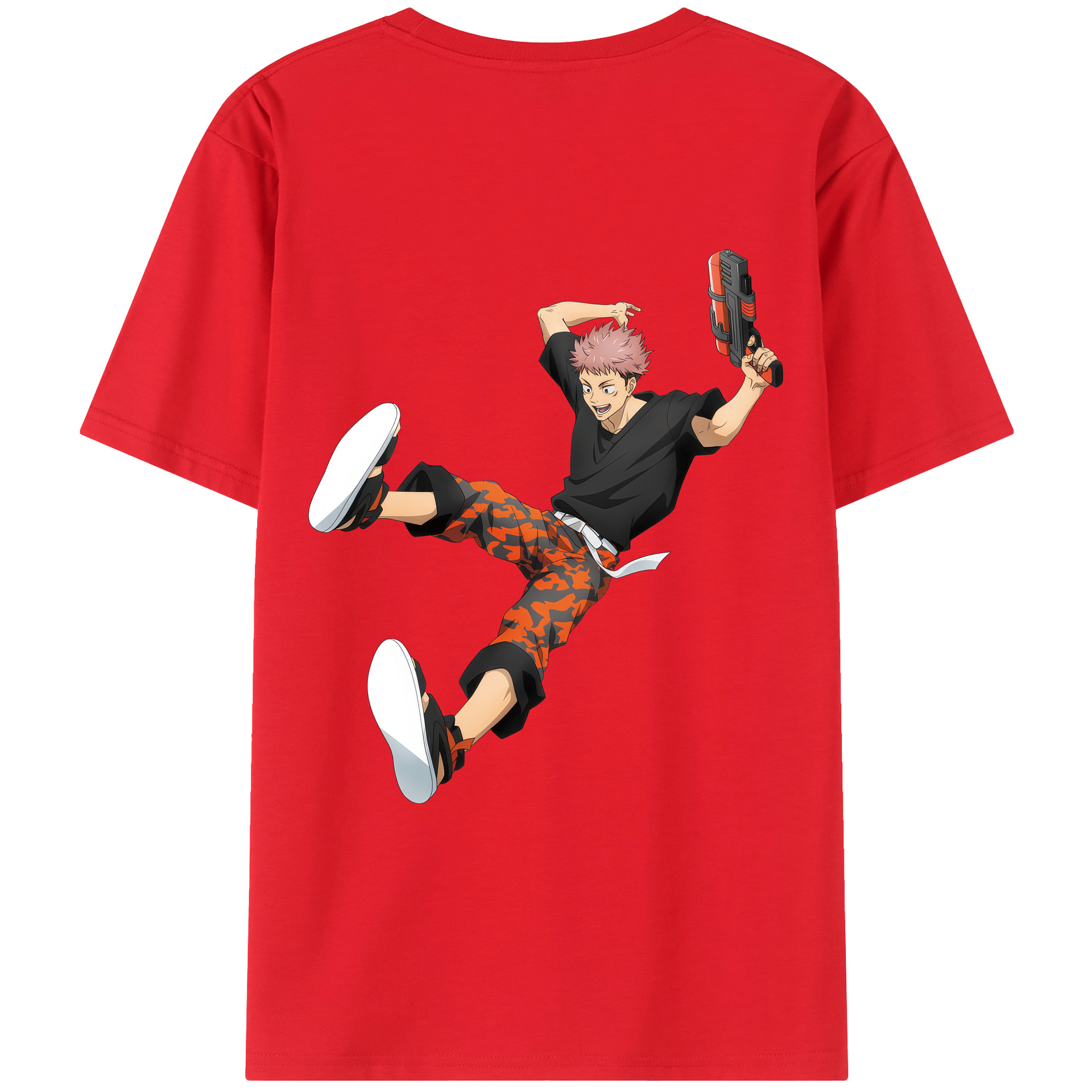 （画像用） 呪術廻戦 Jujutsu Kaisen 綿100％ メンズ半袖Tシャツ（バックプリント） 通気性