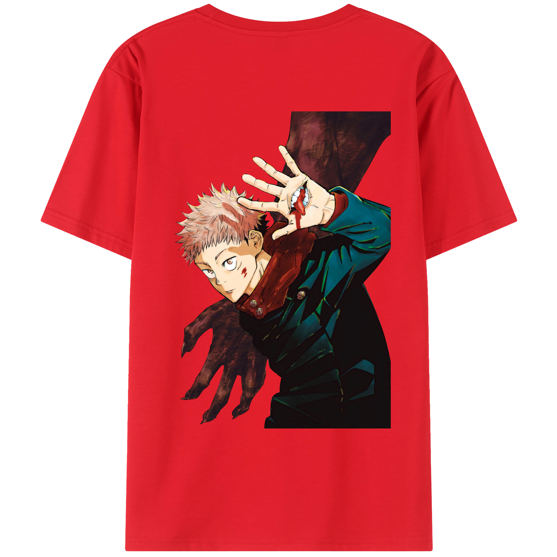 （画像用） 呪術廻戦 Jujutsu Kaisen 綿100％ メンズ半袖Tシャツ（バックプリント） 通気性