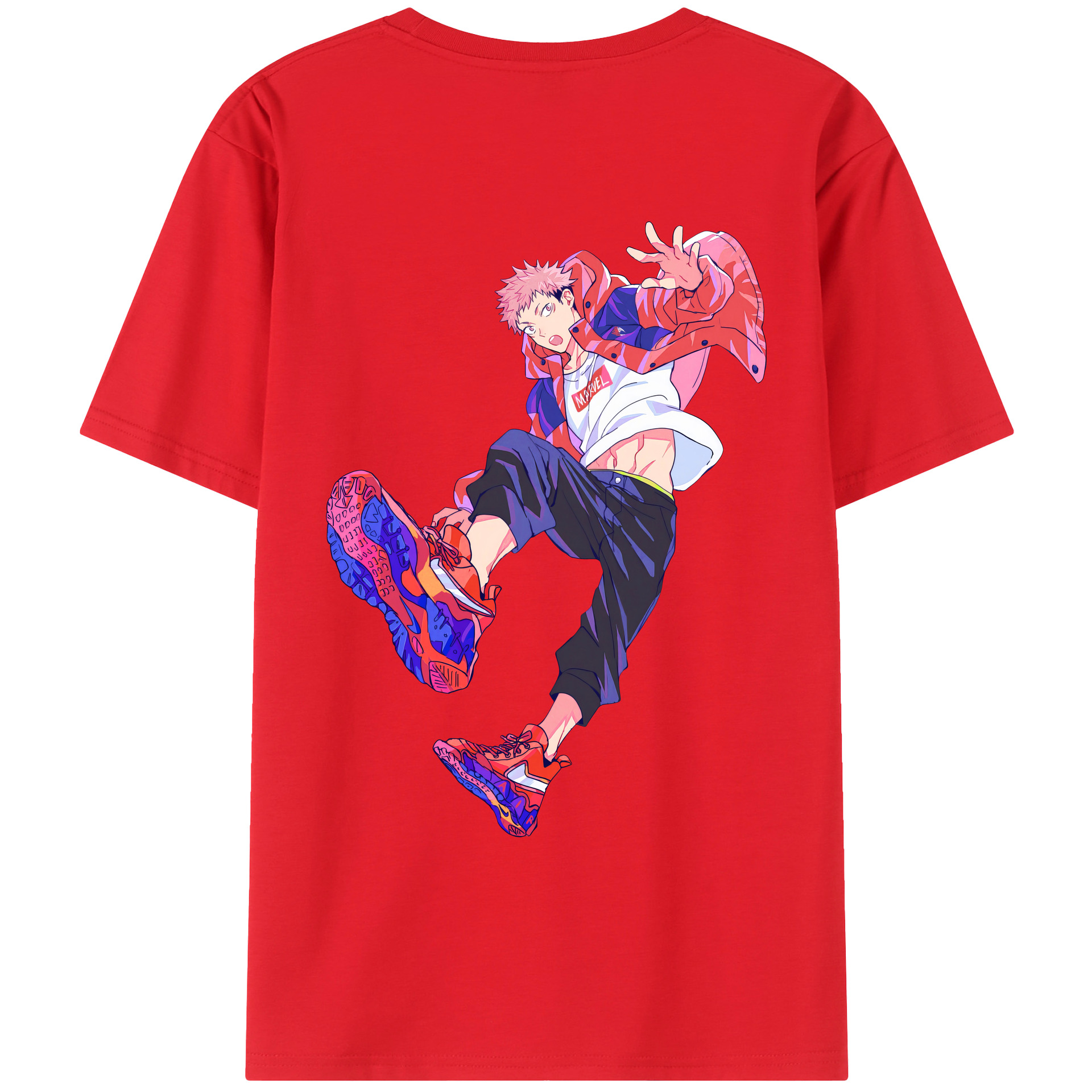 （画像用） 呪術廻戦 Jujutsu Kaisen 綿100％ メンズ半袖Tシャツ（バックプリント） 通気性