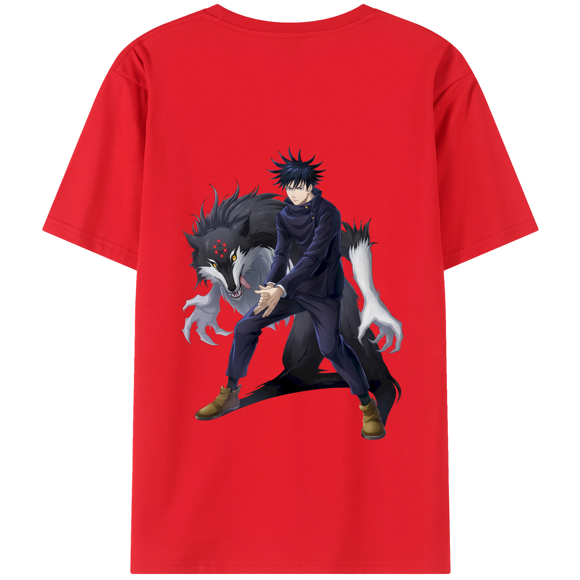 （画像用） 呪術廻戦 Jujutsu Kaisen 綿100％ メンズ半袖Tシャツ（バックプリント） 通気性
