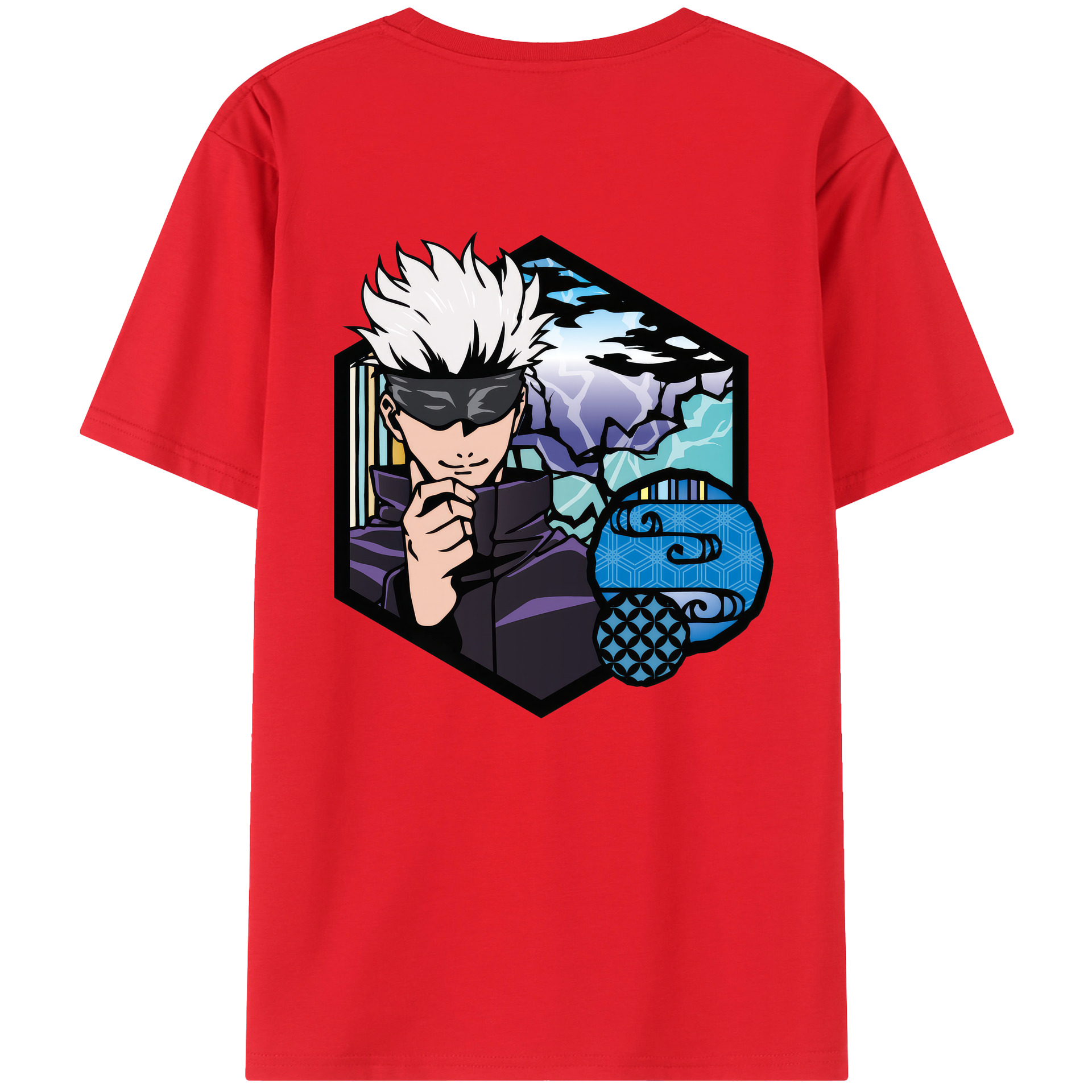 （画像用） 呪術廻戦 Jujutsu Kaisen 綿100％ メンズ半袖Tシャツ（バックプリント） 通気性