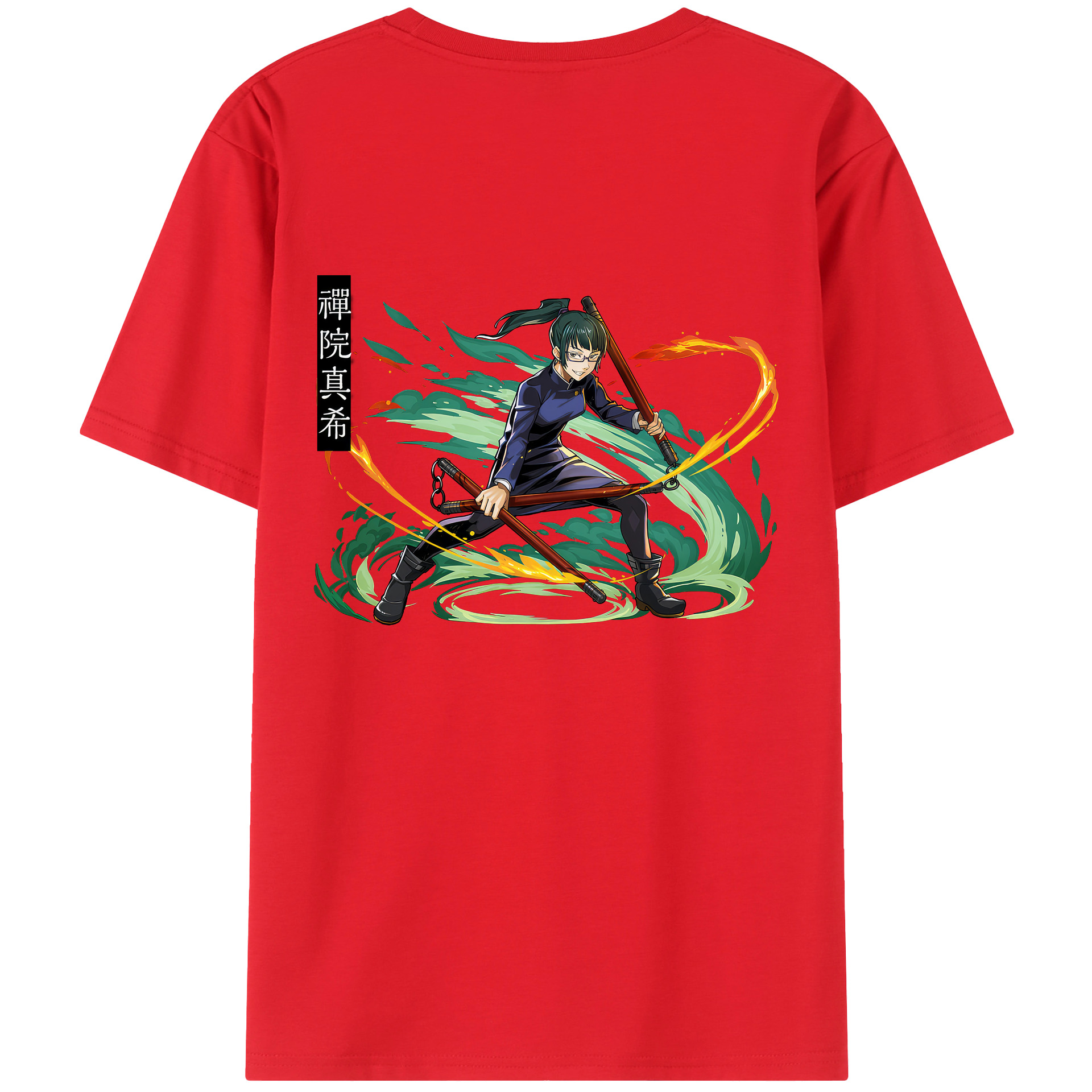 （画像用） 呪術廻戦 Jujutsu Kaisen 綿100％ メンズ半袖Tシャツ（バックプリント） 通気性