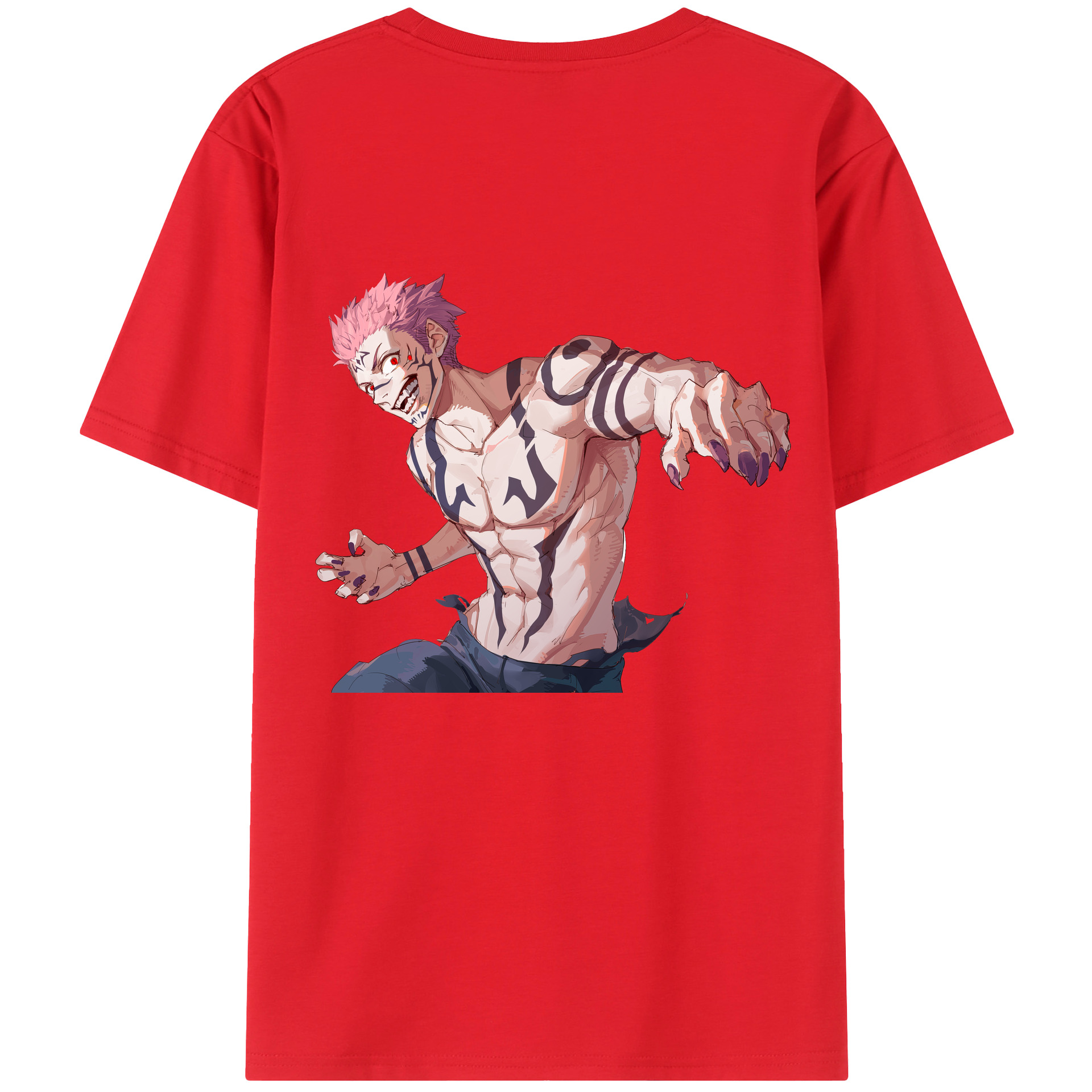 （画像用） 呪術廻戦 Jujutsu Kaisen 綿100％ メンズ半袖Tシャツ（バックプリント） 通気性